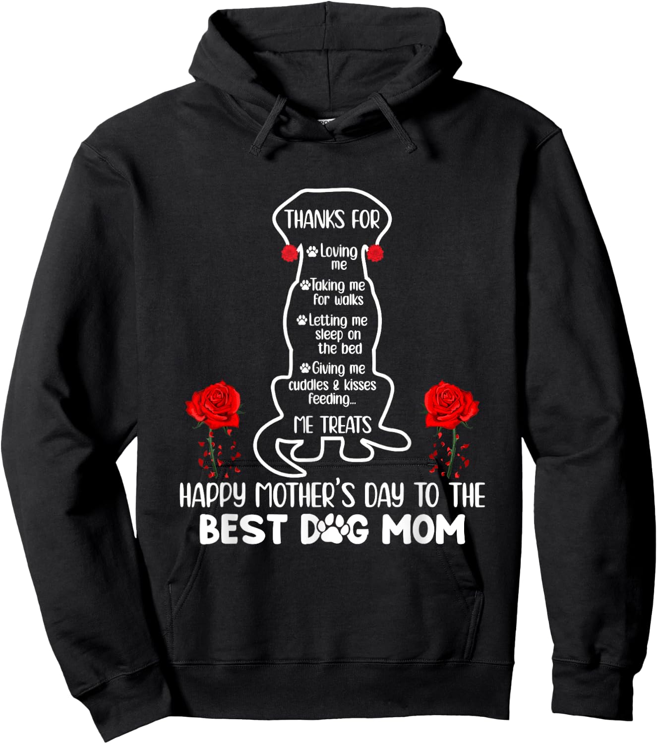 Happy Mother's Day Dog Mom Funny Mom Dog Owner Best Dog Mama Hoodie - Hoodie | Black