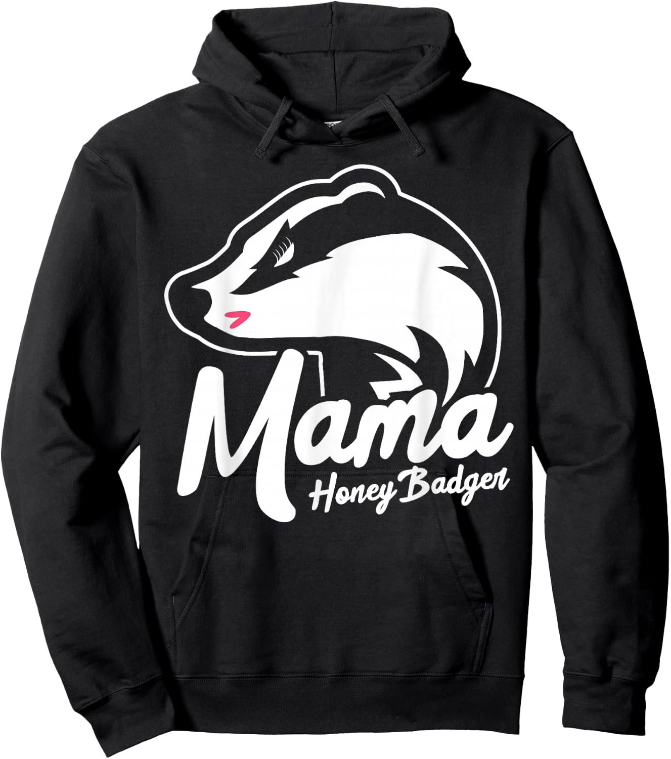 Mama Honey Badger Animal Pregnancy Announcement Mom Gift Hoodie - Hoodie | Black