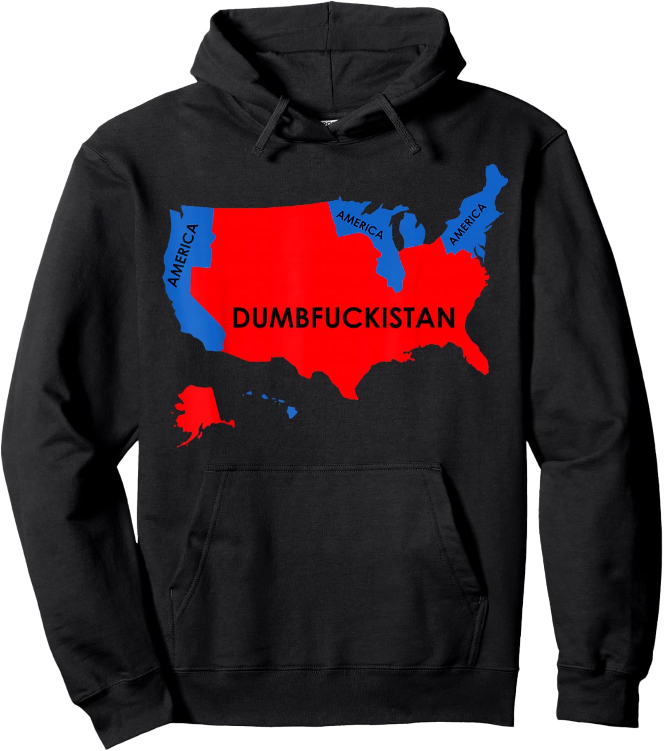 Dumbfuckistan America Election Map Hoodie - Hoodie | Black