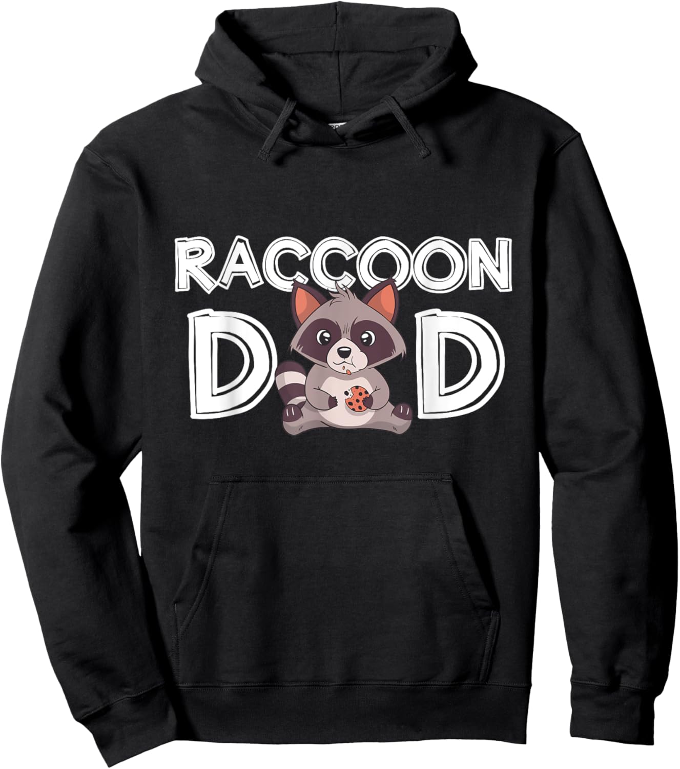 Raccoon Dad Trash Panda Daddy Father's Day Gift Raccoon Hoodie - Hoodie | Black