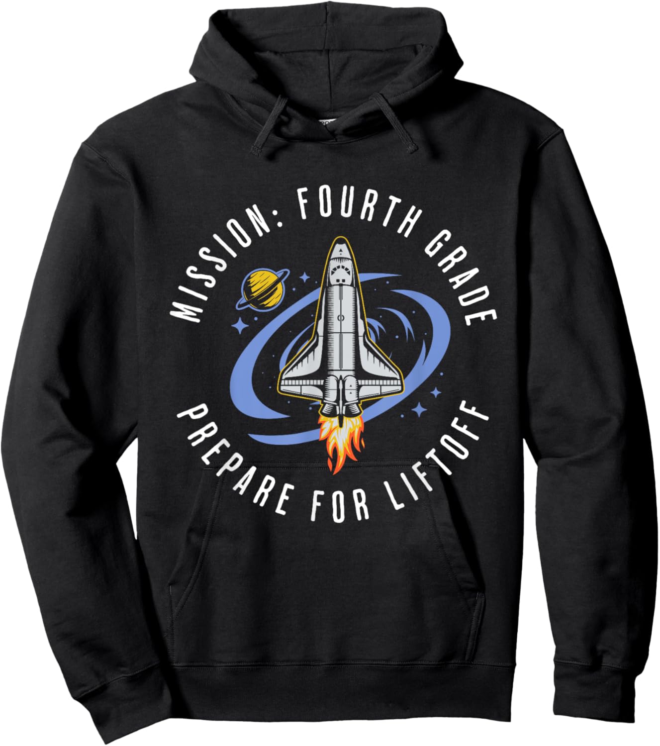 Mission Fourth Grade Space Rocket Back To School VI Hoodie - Hoodie | Black