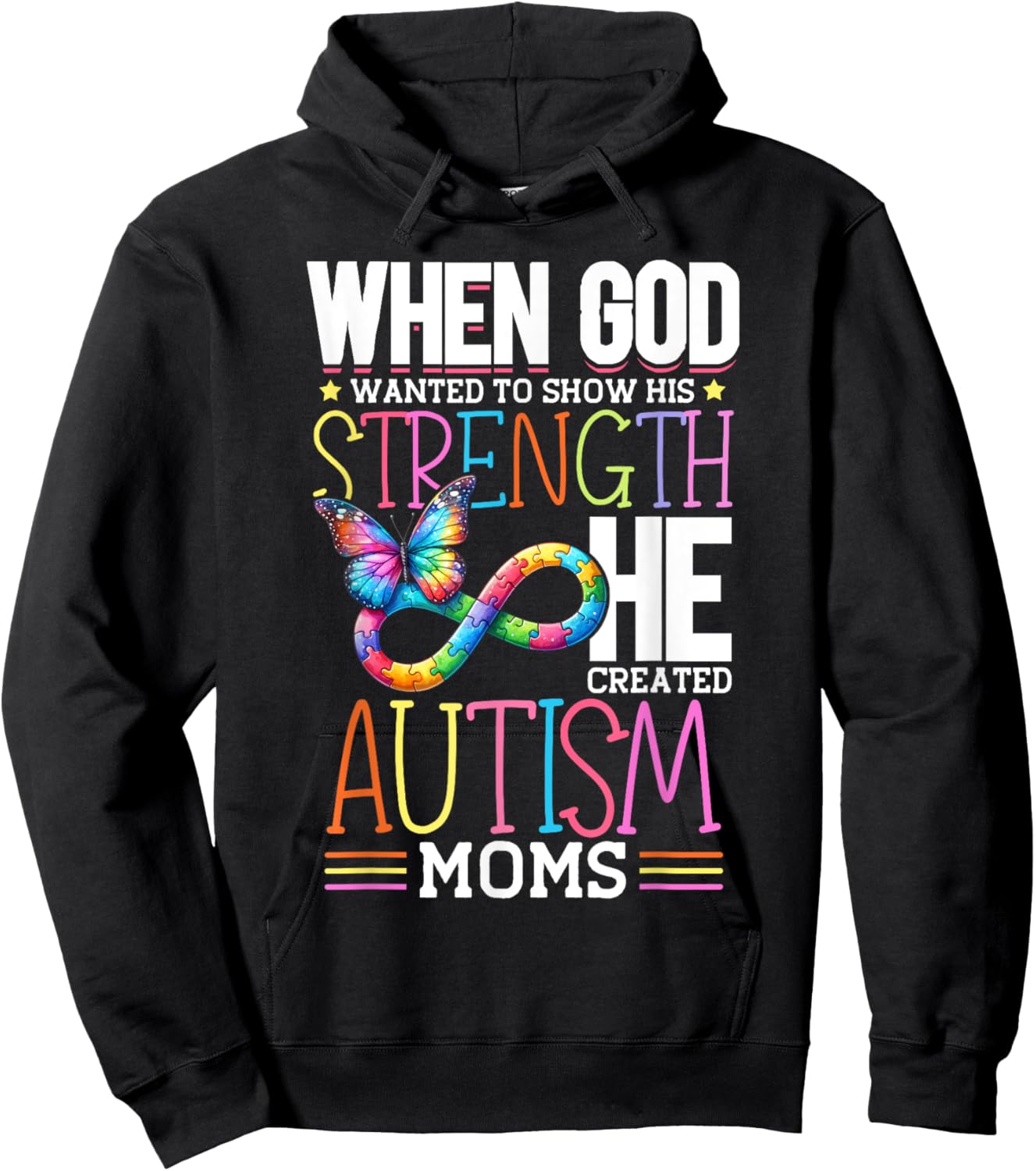 Autism Awareness Month & Mom Acceptance Autism Hoodie - Hoodie | Black