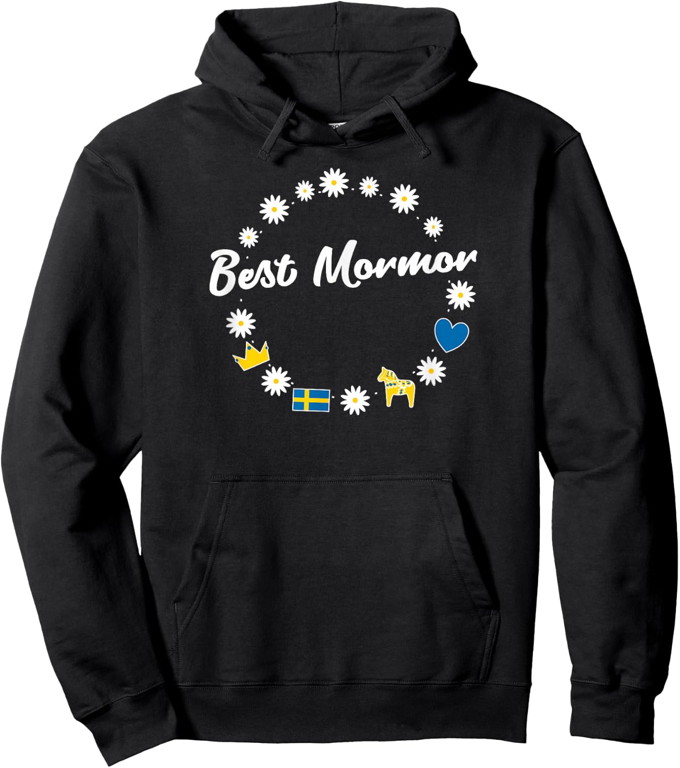 Best Mormor Grandma Swedish Granny Sweden Shirt Hoodie - Hoodie | Black