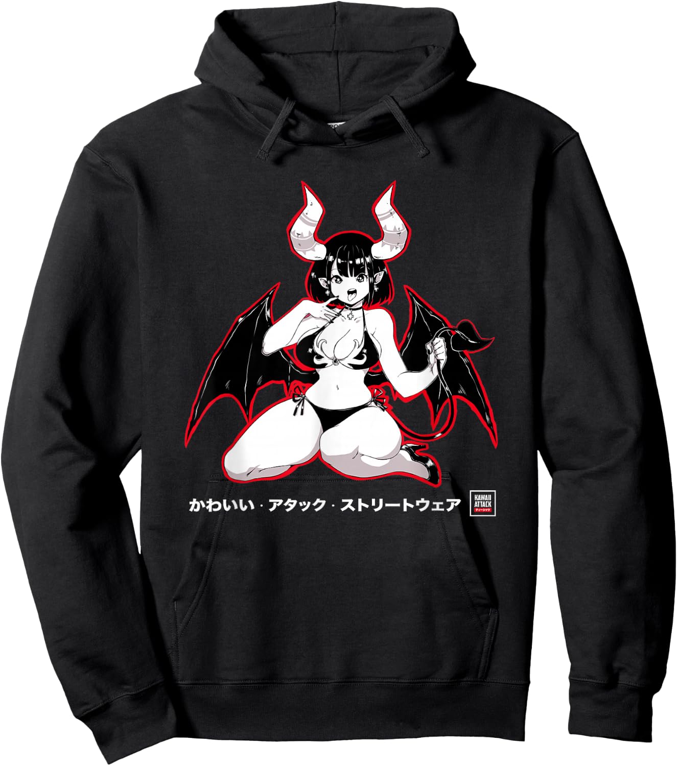 Yandere Succubus Kawaii Japanese Anime Hoodie - Hoodie | Black