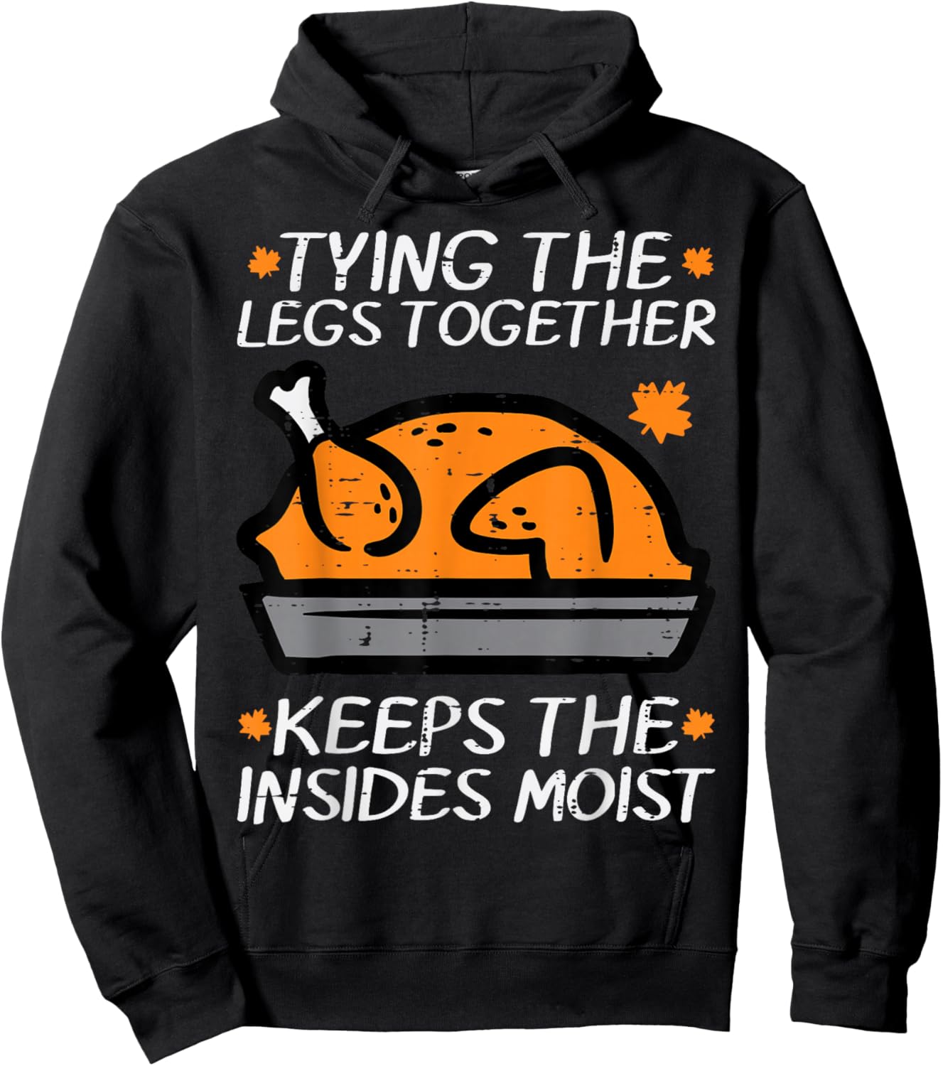 Thanksgiving Turkey Tying Legs Together Funny Fall Men Women Hoodie - Hoodie | Black