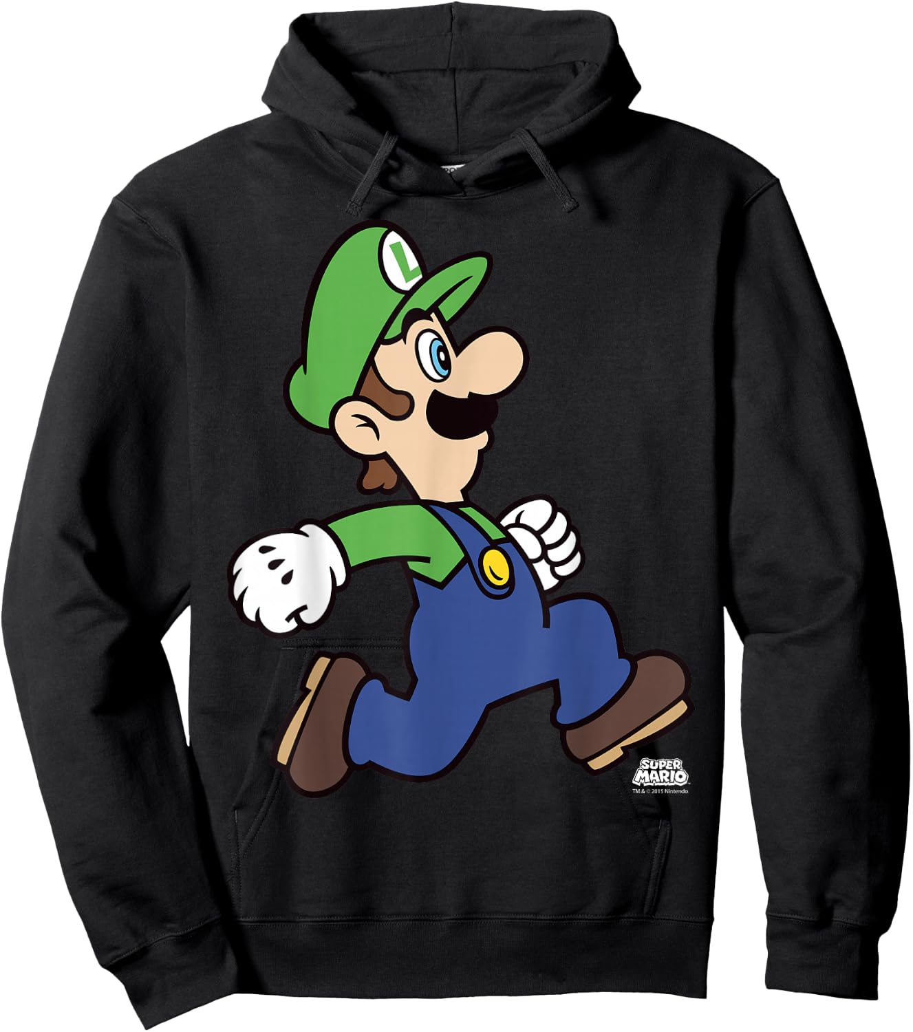 Super Mario Luigi Run Portrait Hoodie - Hoodie | Black