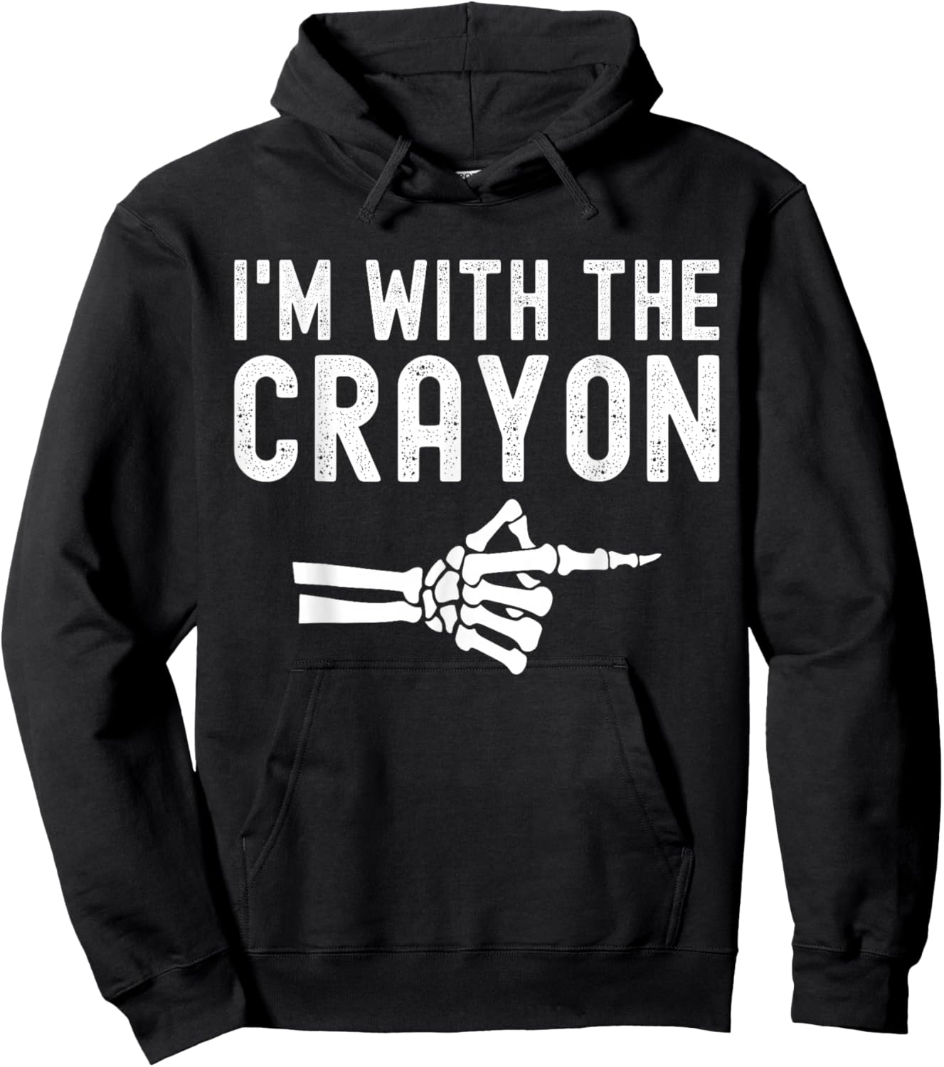 I'm With The Crayon Funny Skeleton Halloween Couples Hoodie - Hoodie | Black