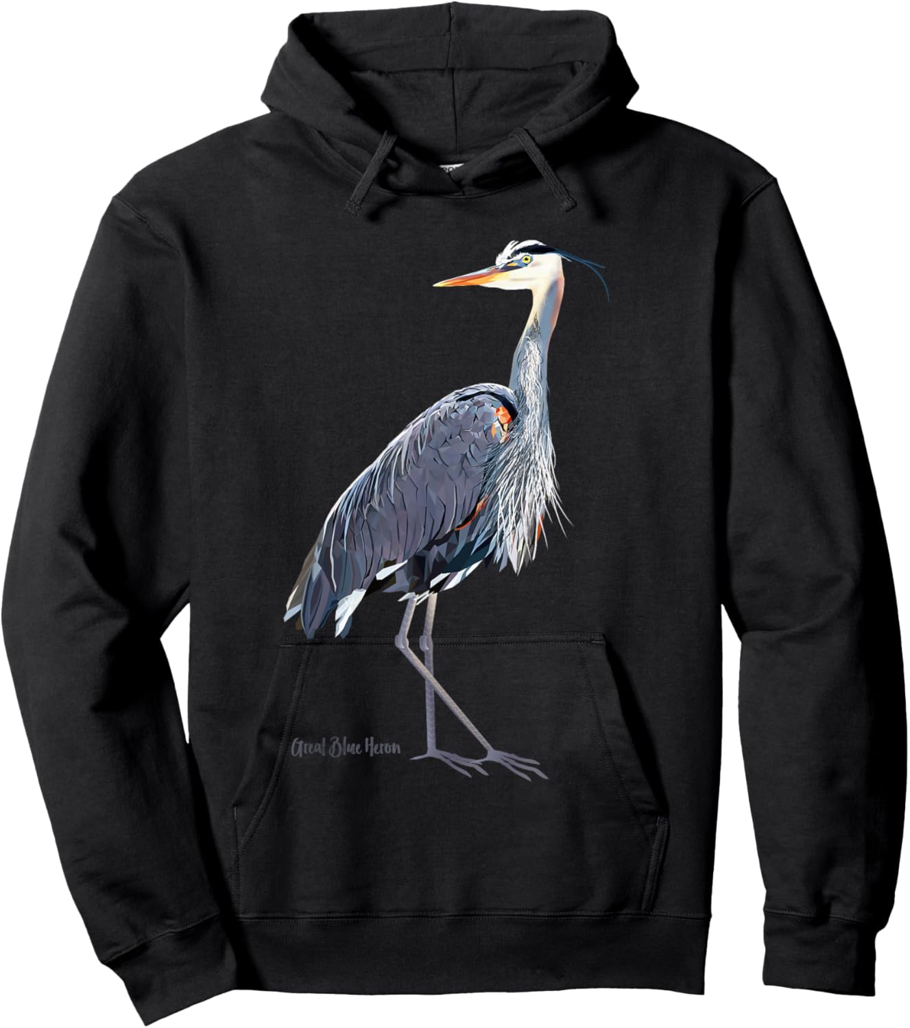 Heron Art Birder Shirt Wildlife Bird Watching Hoodie - Hoodie | Black