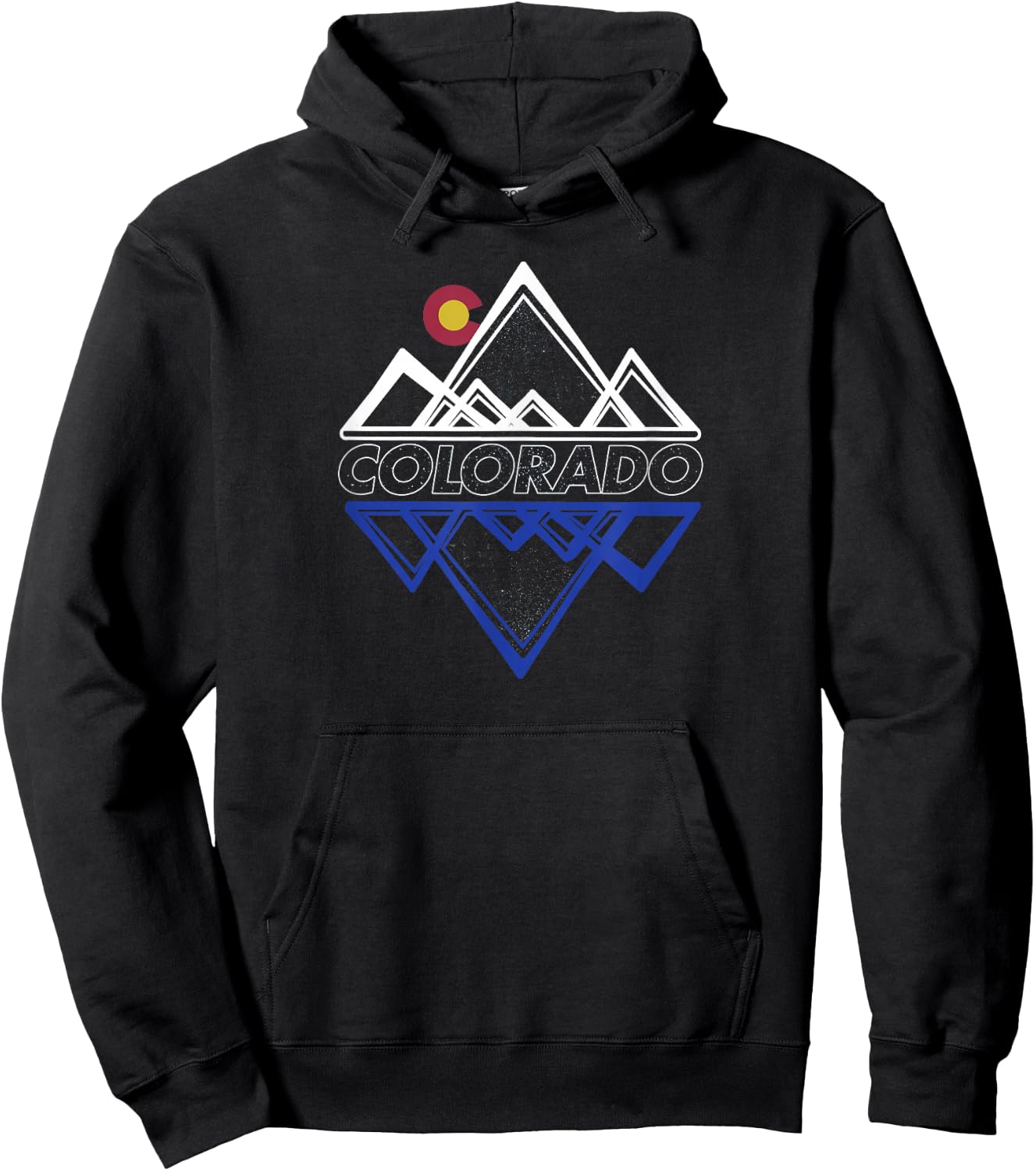 Colorado Mountains Flag Forest Design Hoodie - Hoodie | Black