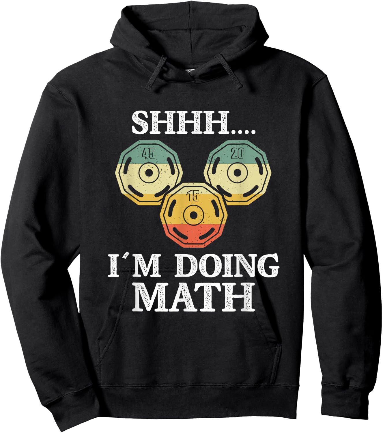 Shhh I'm Doing Math Funny Weight Lifting Workout Training Hoodie - Hoodie | Black