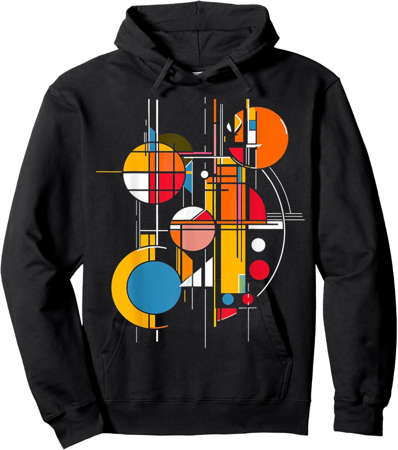 @rtY Abstract Geometric Colorful Artwork Graphic , Small Hoodie - Hoodie | Black