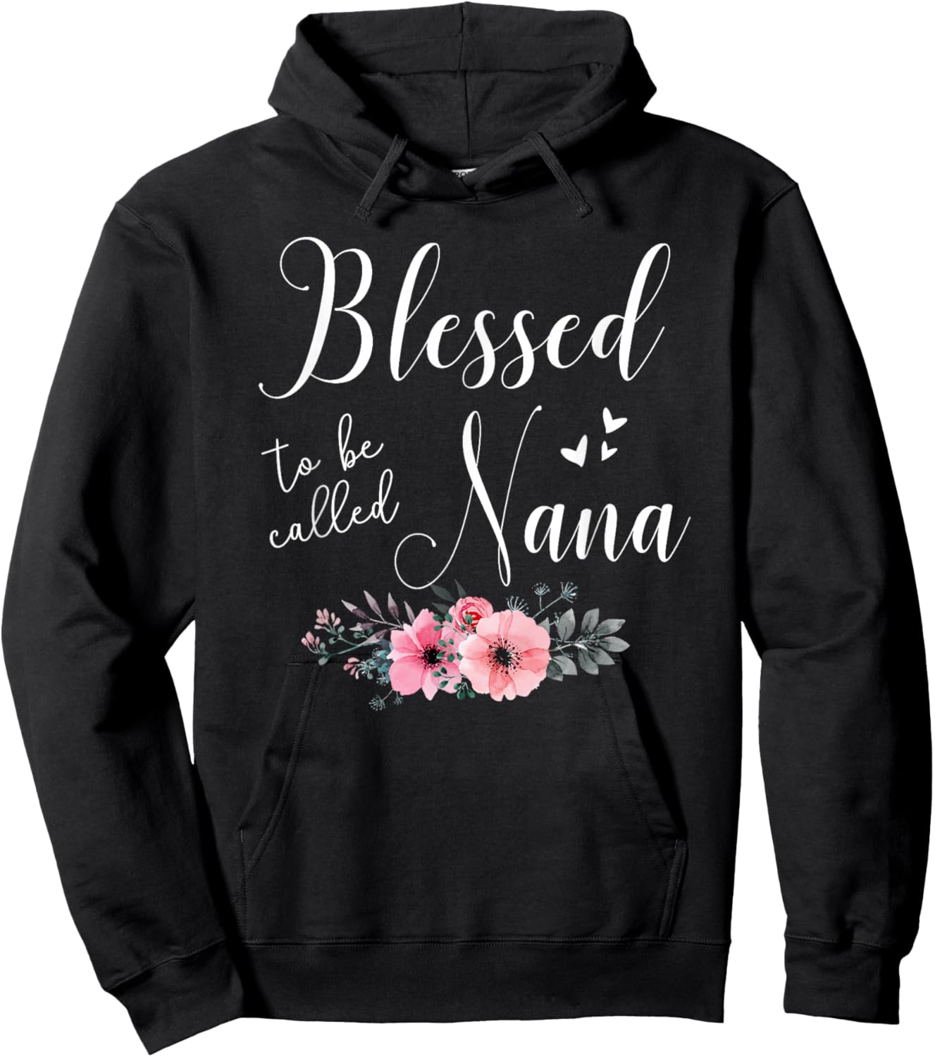 Blessed To Be Nana Women Grandma Mother's Day Christmas Hoodie - Hoodie | Black