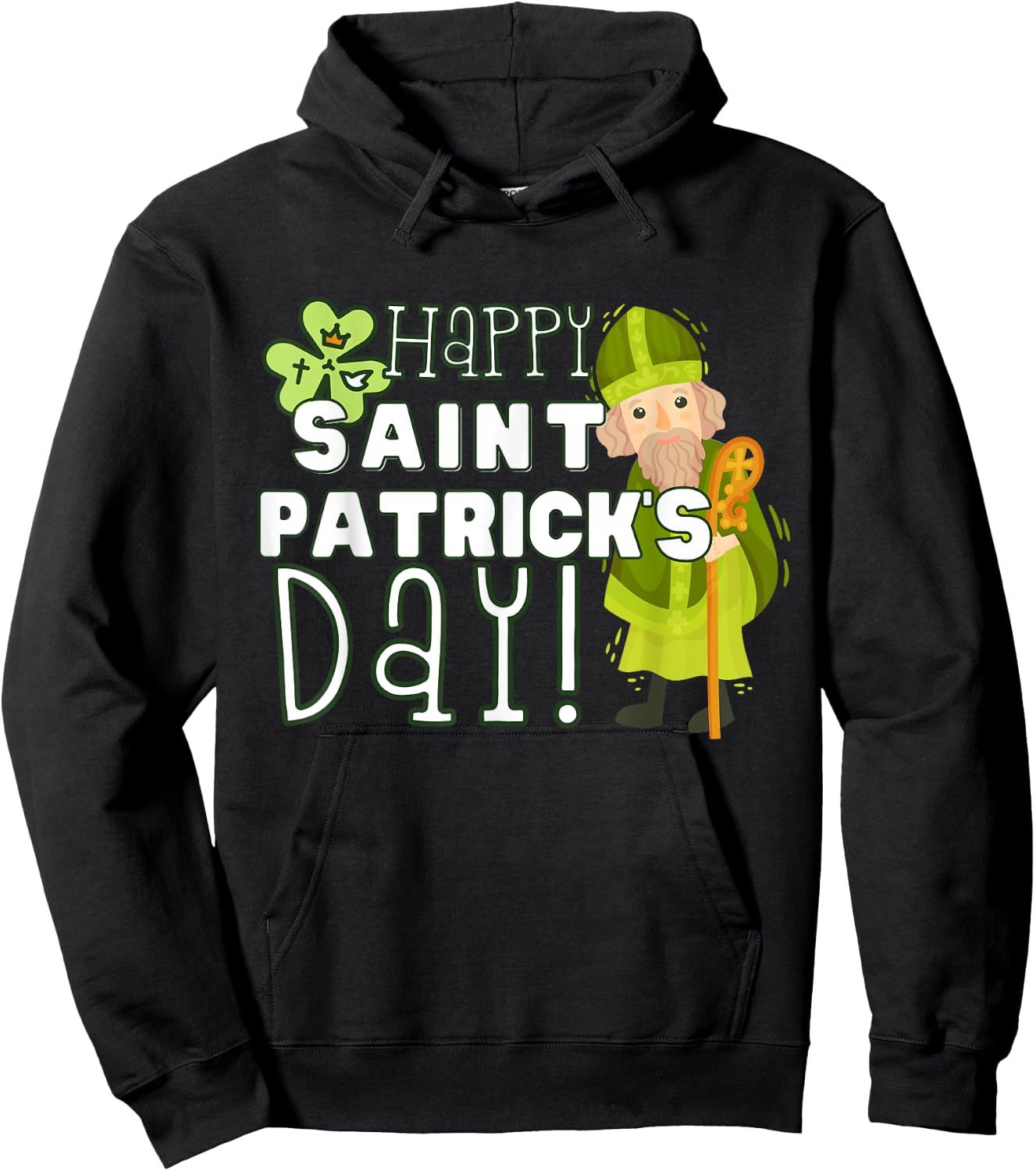 Happy St Patrick's Day Catholic Saint Ireland Girl Boy Kid Hoodie - Hoodie | Black