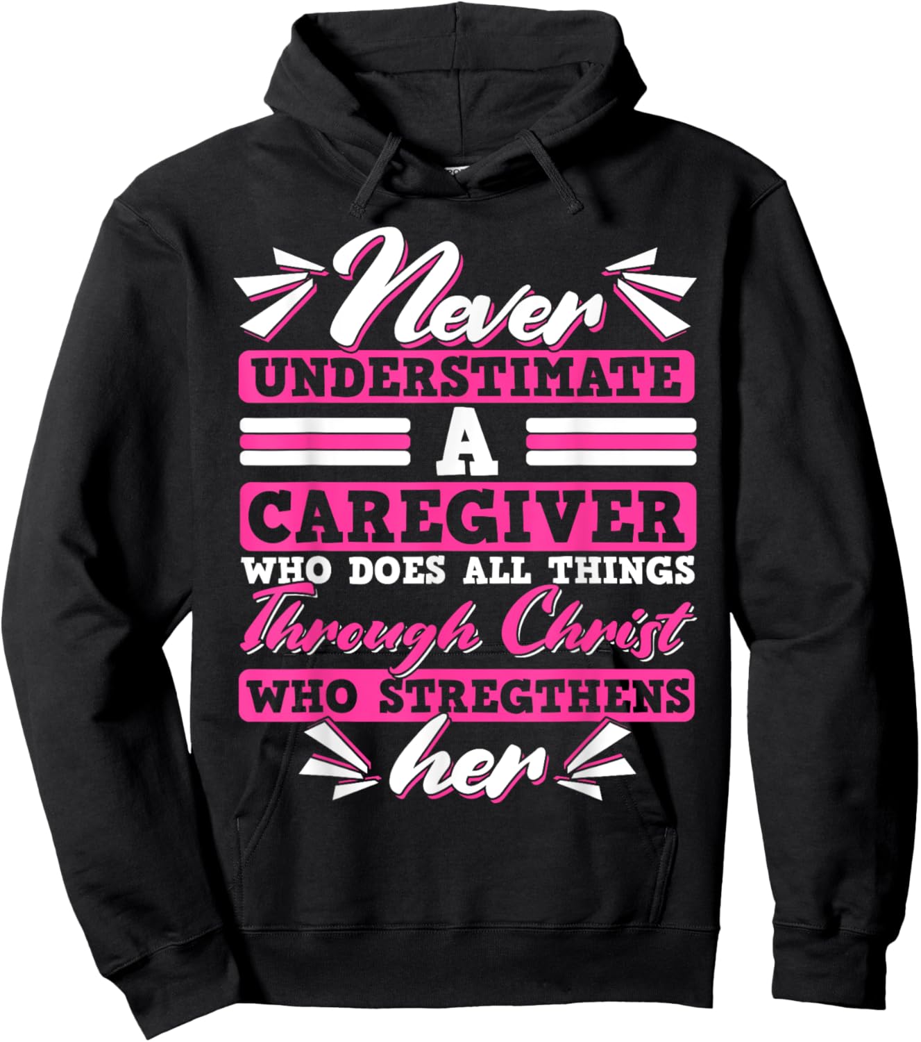 Never Underestimate a Caregiver Who Can Do All Things Hoodie - Hoodie | Black