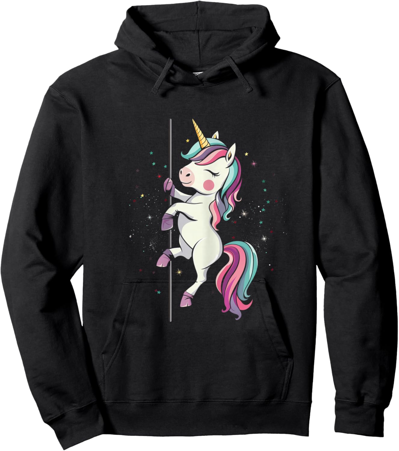 Pole Dance Dancing Unicorn Exotic Dancer Funny Cute Hoodie - Hoodie | Black