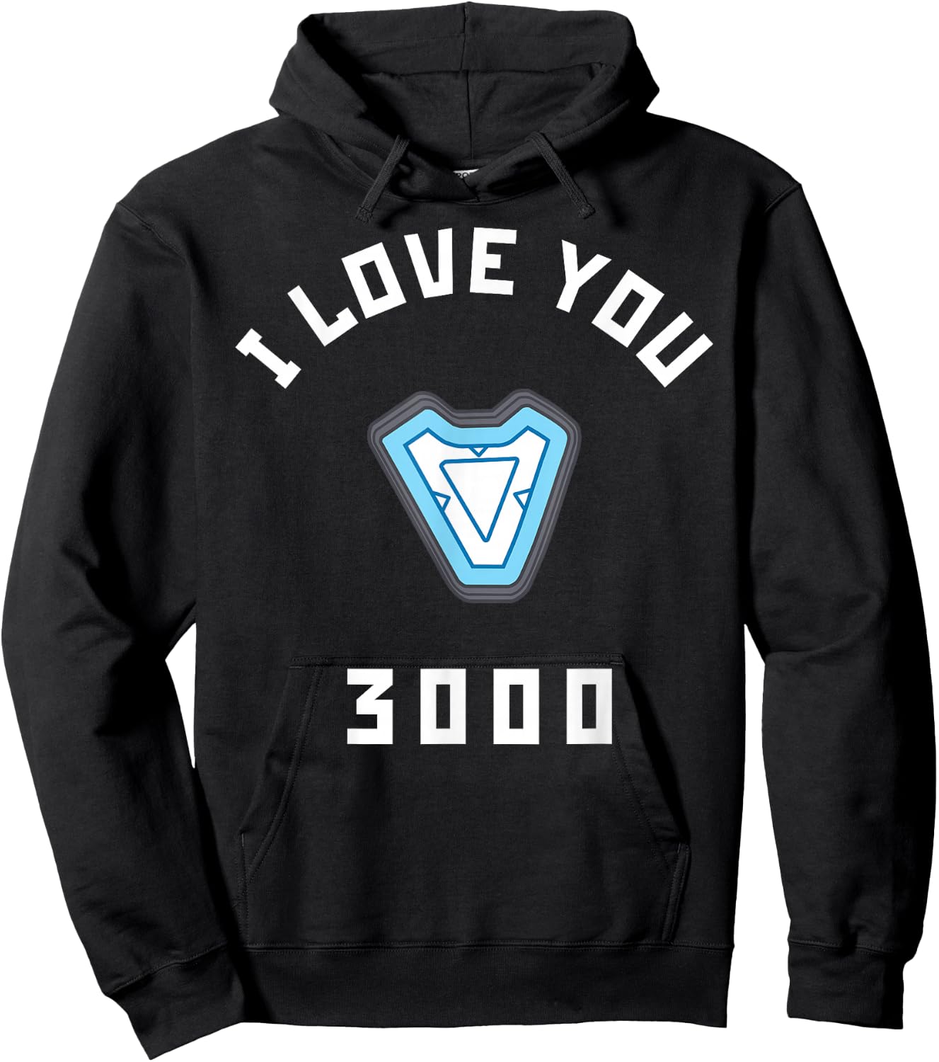Marvel Avengers Endgame Iron Man I Love You 3000 Arc Reactor Hoodie - Hoodie | Black