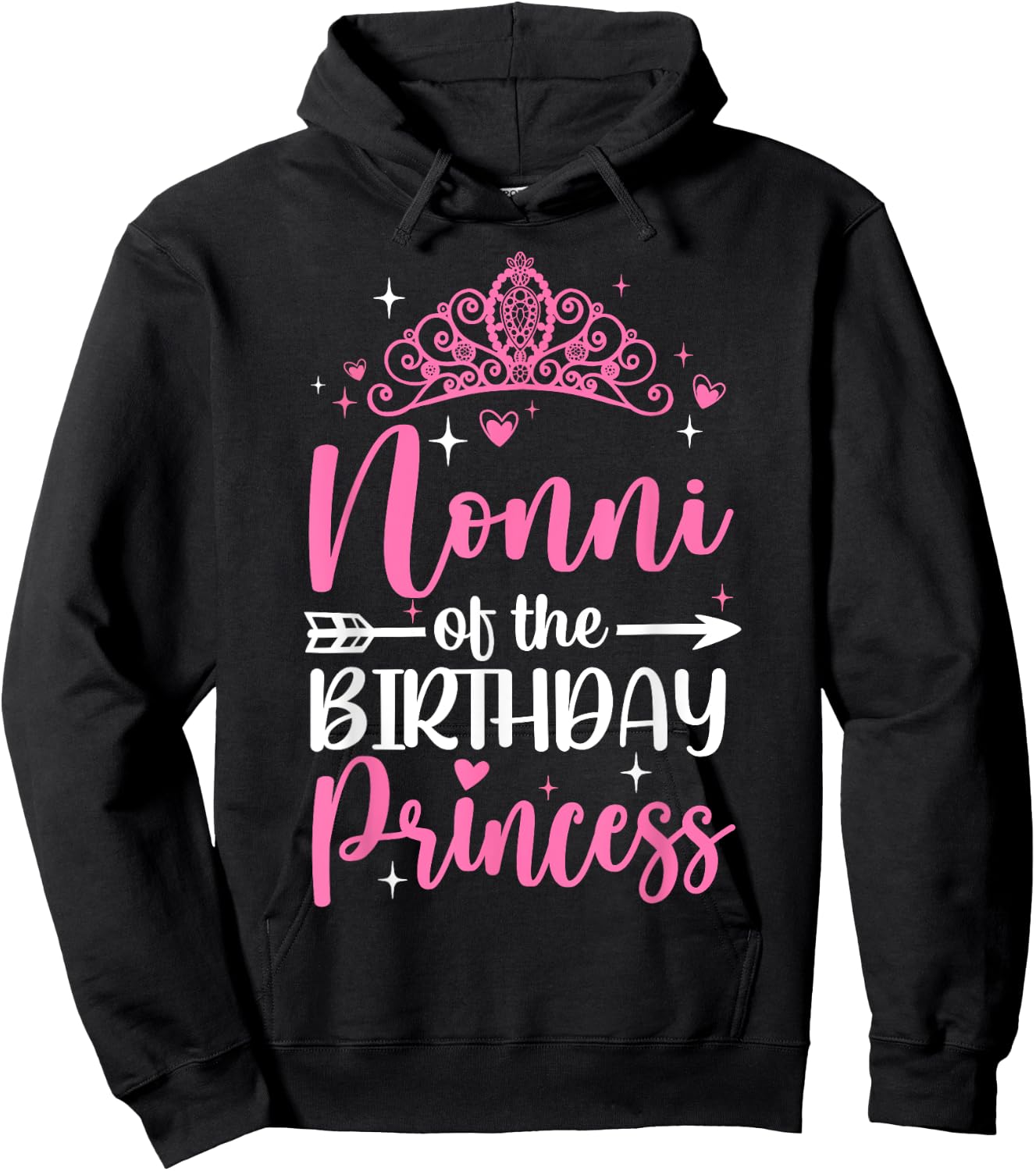 Nonni Of The Birthday Princess Bday Girl Kid Cute Family Hoodie - Hoodie | Black