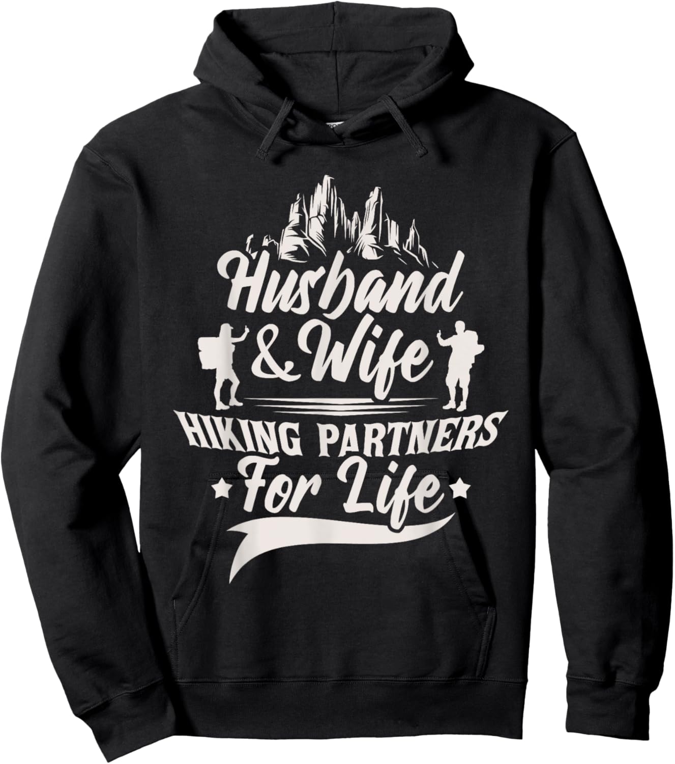 Husband & Wife Hiking Partners For Life - Climb Couple Hiker Hoodie - Hoodie | Black