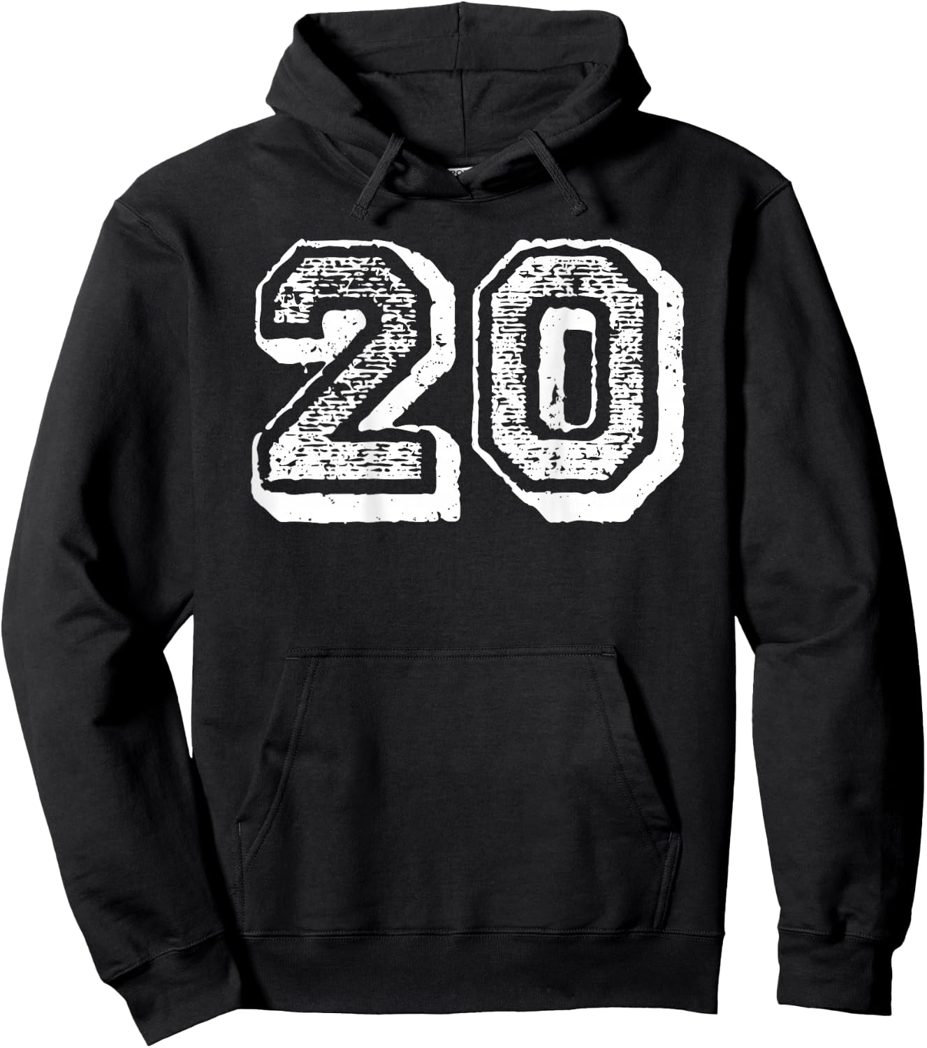 Number 20 Sports Jersey Player #20 Fan BACK PRINT Vintage Hoodie - Hoodie | Black