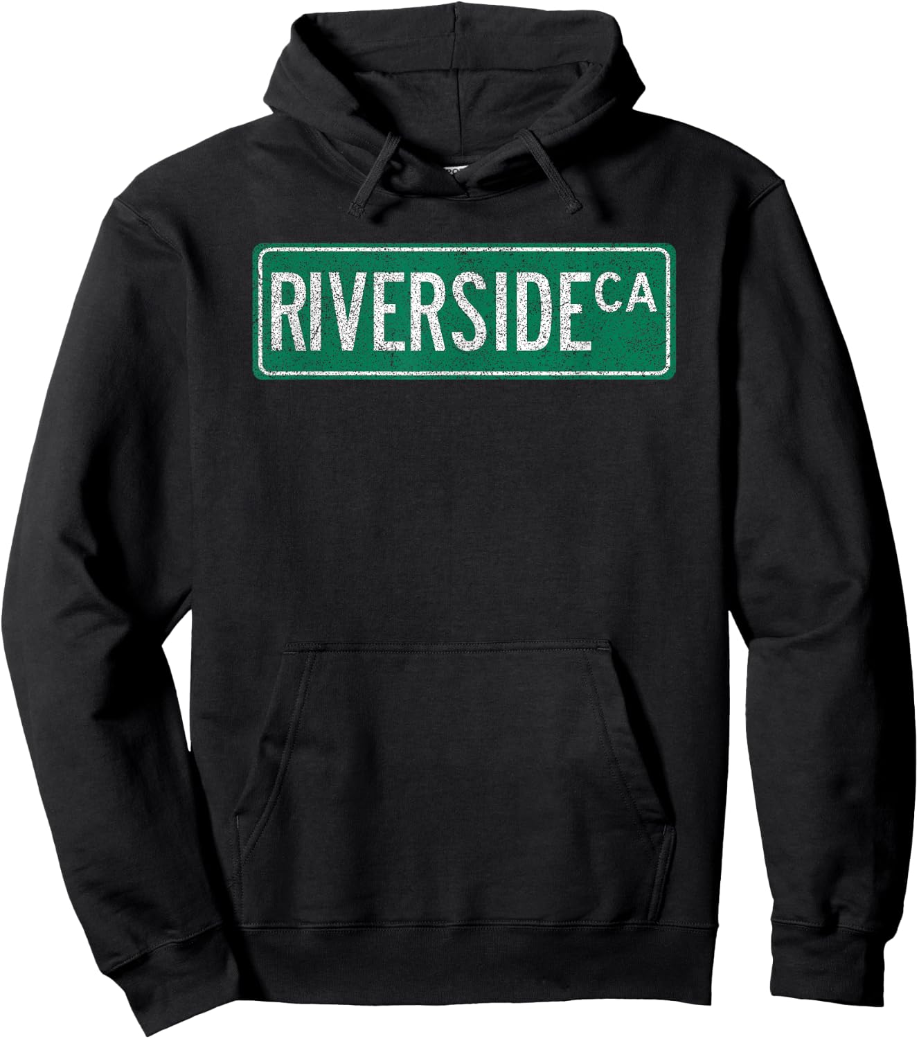 Retro Style Riverside CA Street Sign Hoodie - Hoodie | Black