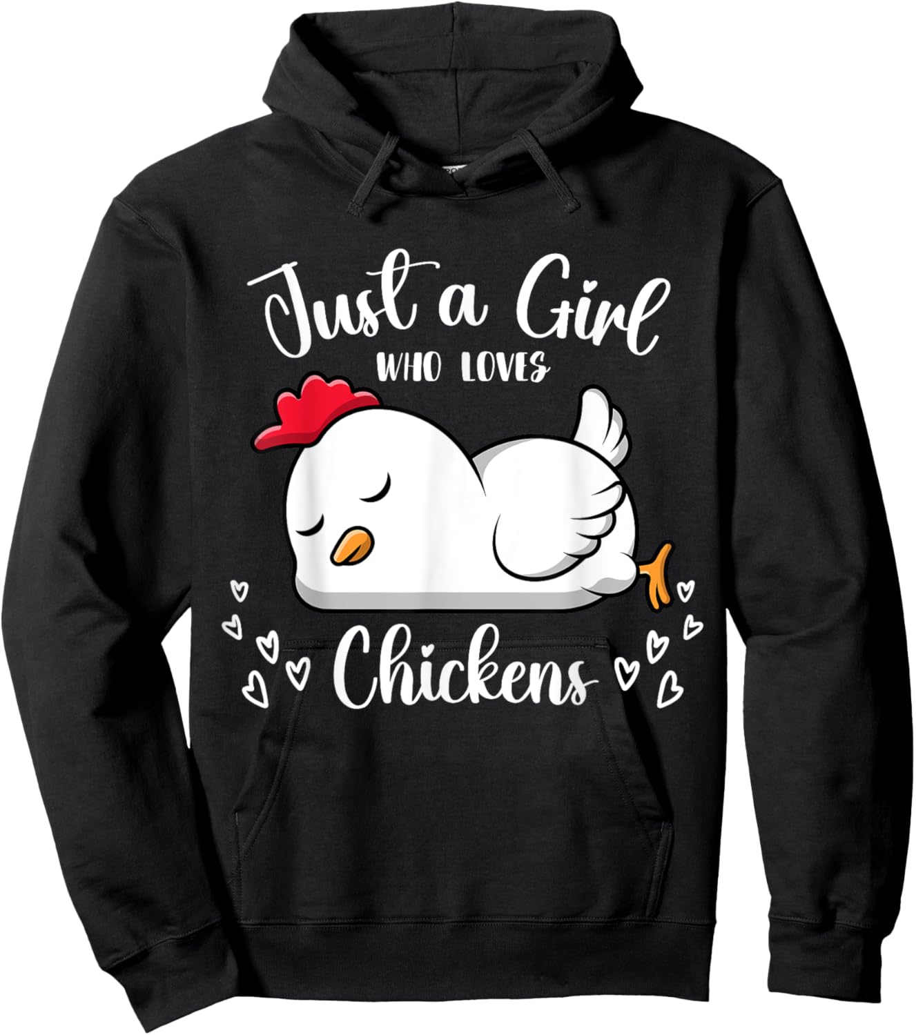 Just a Girl Who Loves Chickens Women Girls Chicken Lovers Hoodie - Hoodie | Black