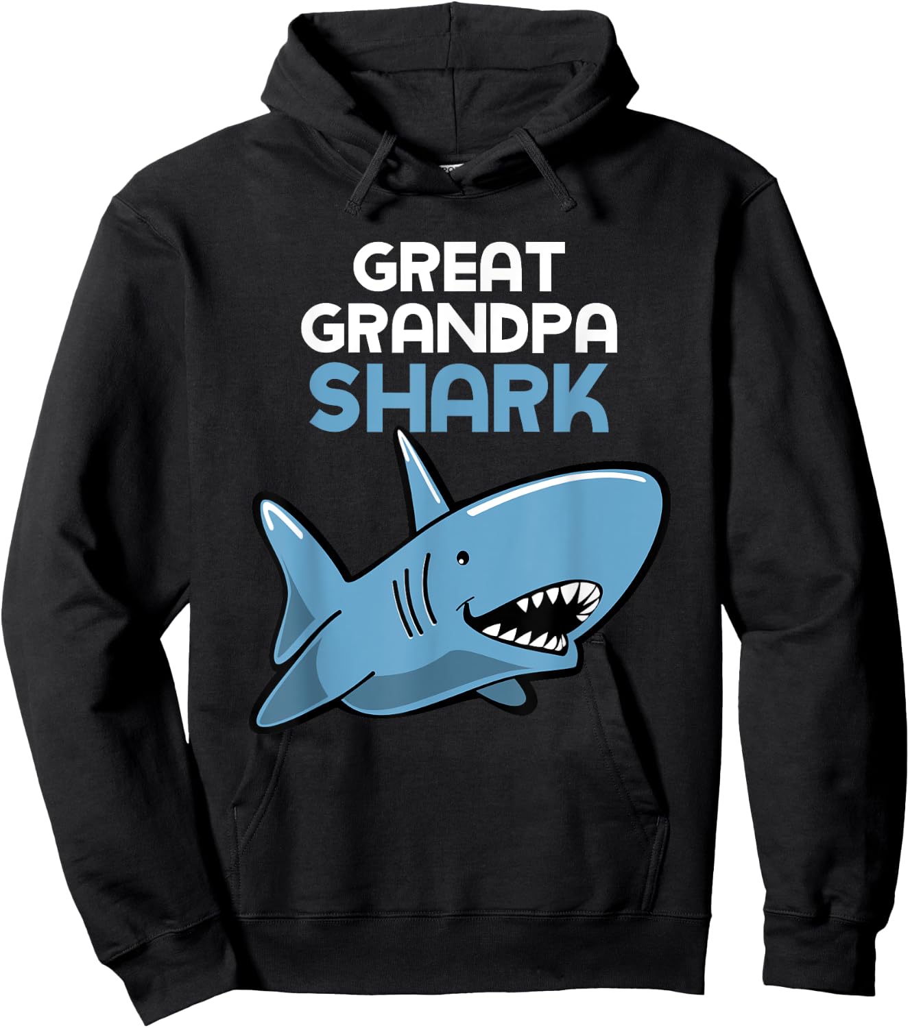 Great Grandpa Shark Funny Family Hoodie - Hoodie | Black