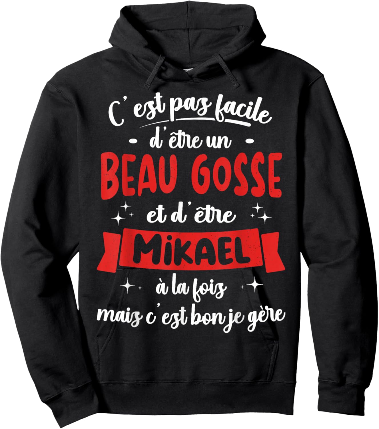 Mikael Gift Humour Birthday Beau Gosse , Black, S Hoodie - Hoodie | Black