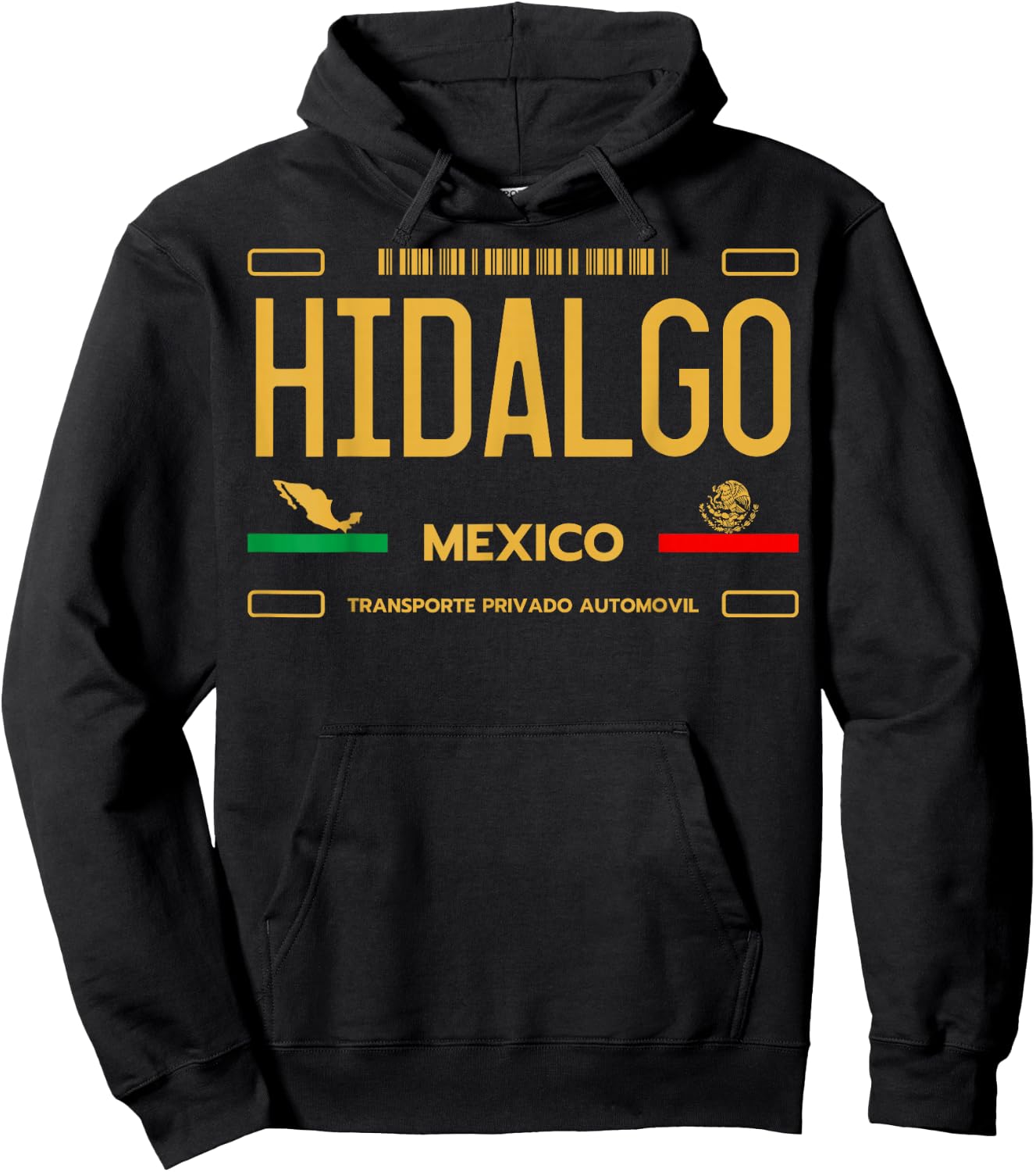 Hidalgo License Plate, Hidalgo Mexico, Hidalgo Hoodie - Hoodie | Black