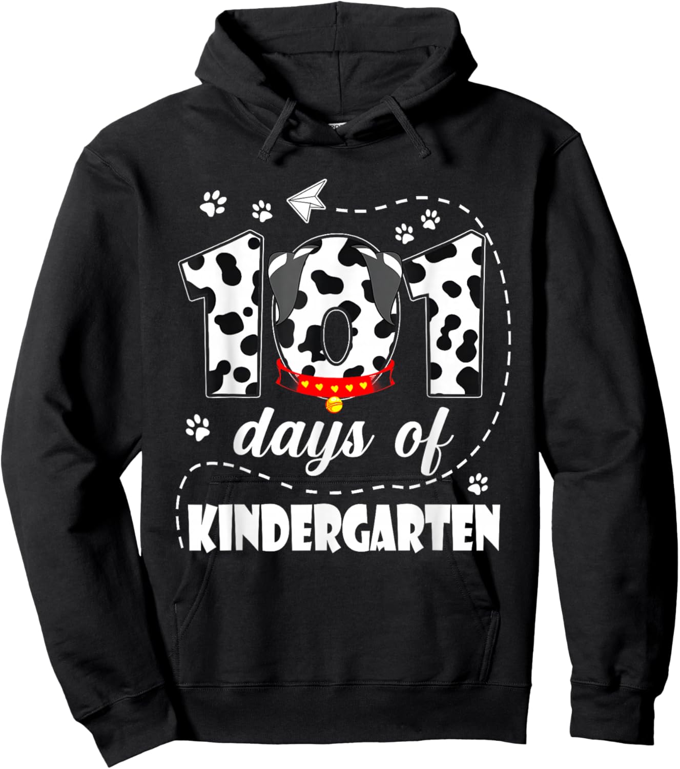 101 Days Kindergarten School 100 Days Dog 100th Day Students Hoodie - Hoodie | Black