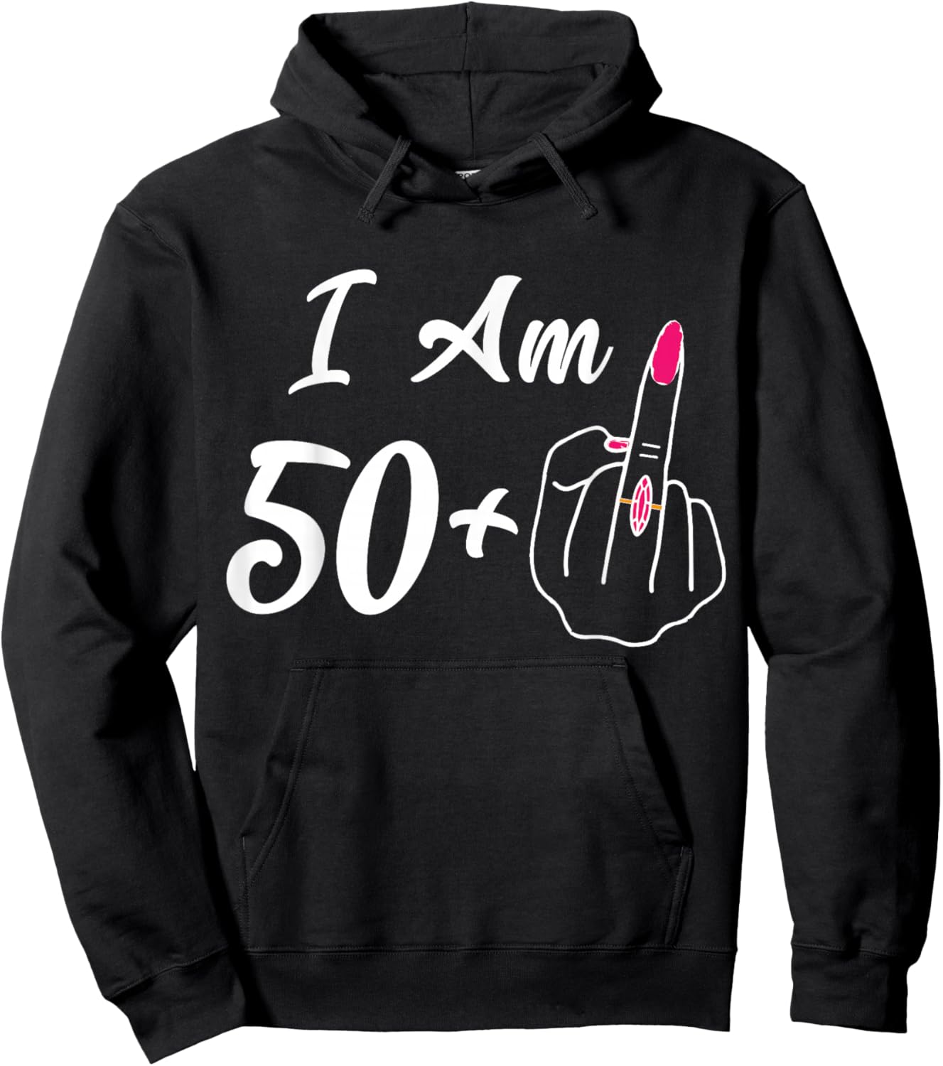 Personalized I Am 50 Plus 1 Middle Finger Funny 51th Women Hoodie - Hoodie | Black