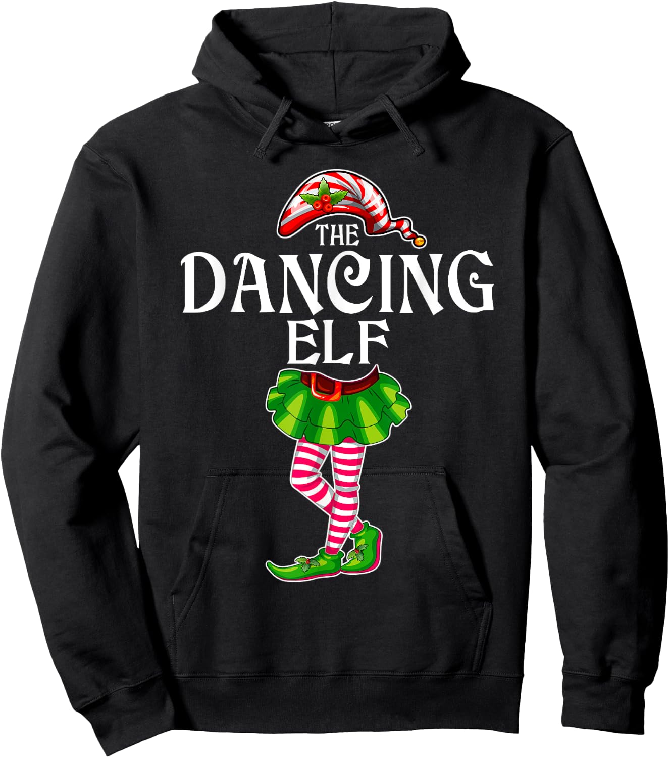 The Dancing Elf Christmas Matching Family Group Hoodie - Hoodie | Black