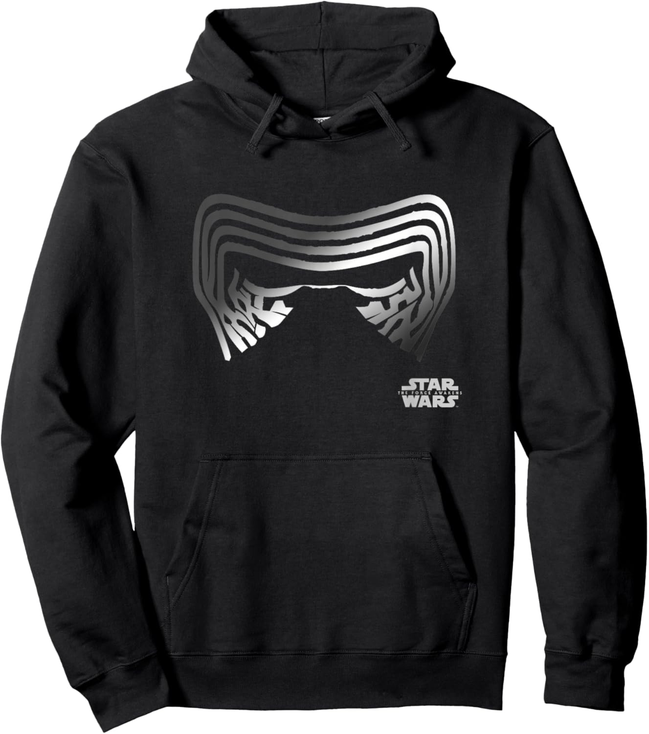 Star Wars The Force Awakens Kylo Ren Shadowed Face Mask Logo Hoodie - Hoodie | Black