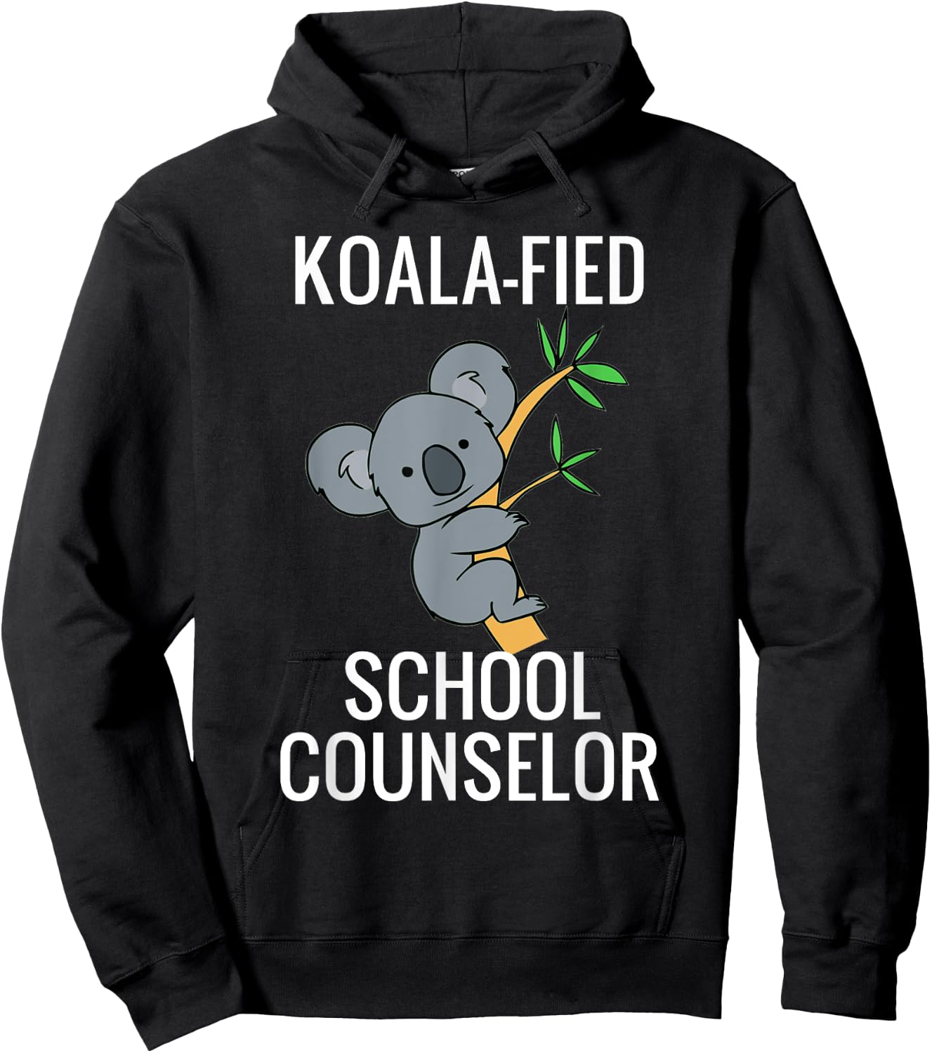 Qualified School Counselor Funny Koala Lover Graduation Gift Hoodie - Hoodie | Black