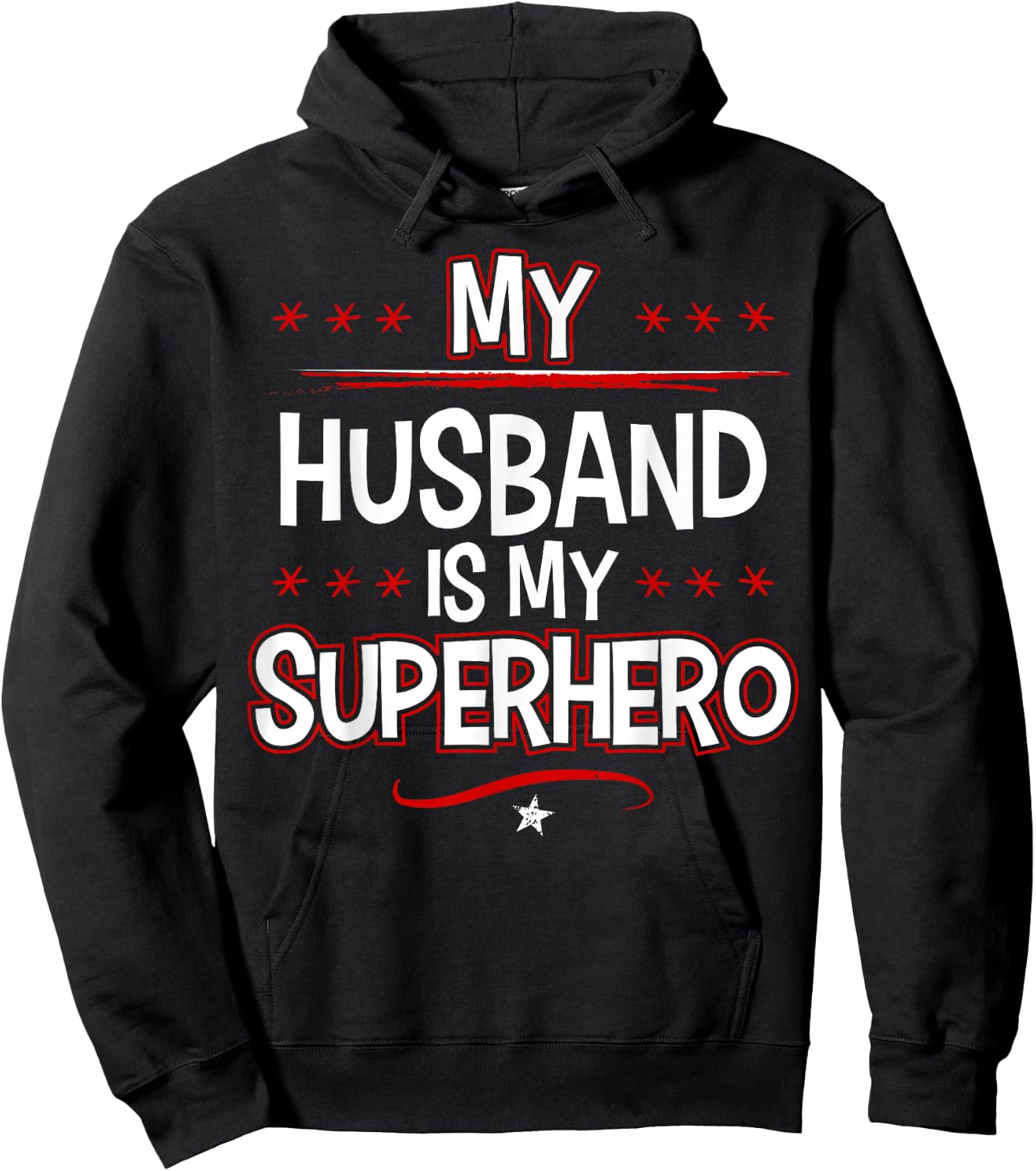 My Husband is My Superhero Hoodie - Hoodie | Black