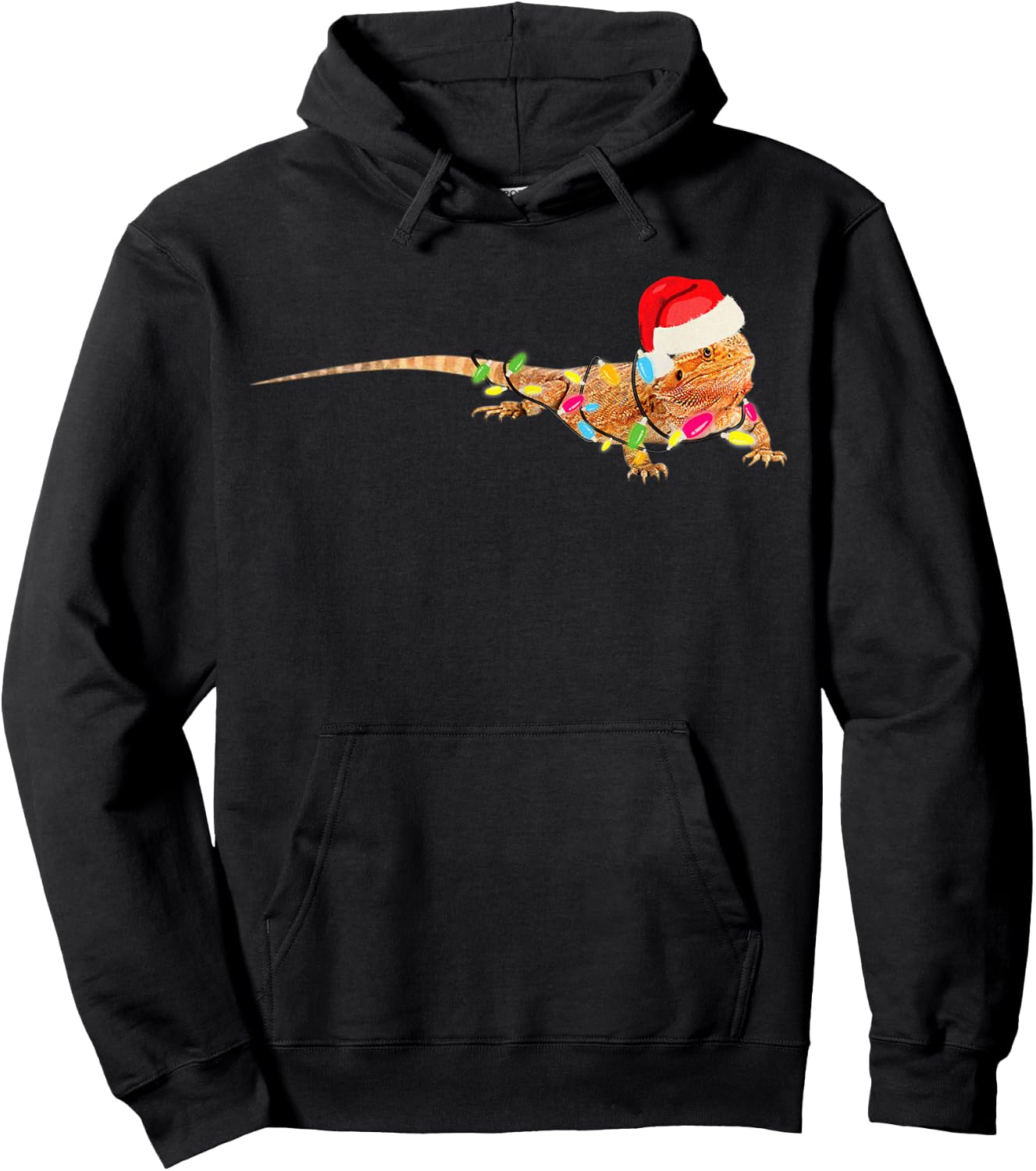 Christmas Funny Bearded Dragon For Mom Dad Kids Hoodie - Hoodie | Black