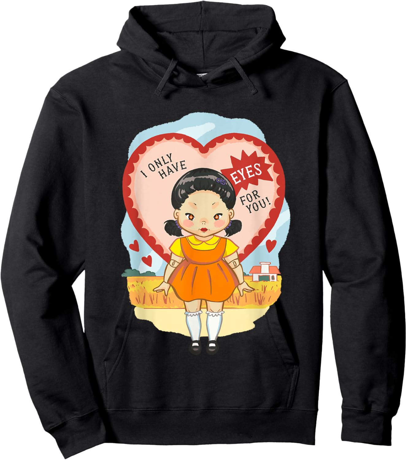 Squid Game 2 Valentine's Day I Only Have Eyes For You Hoodie - Hoodie | Black