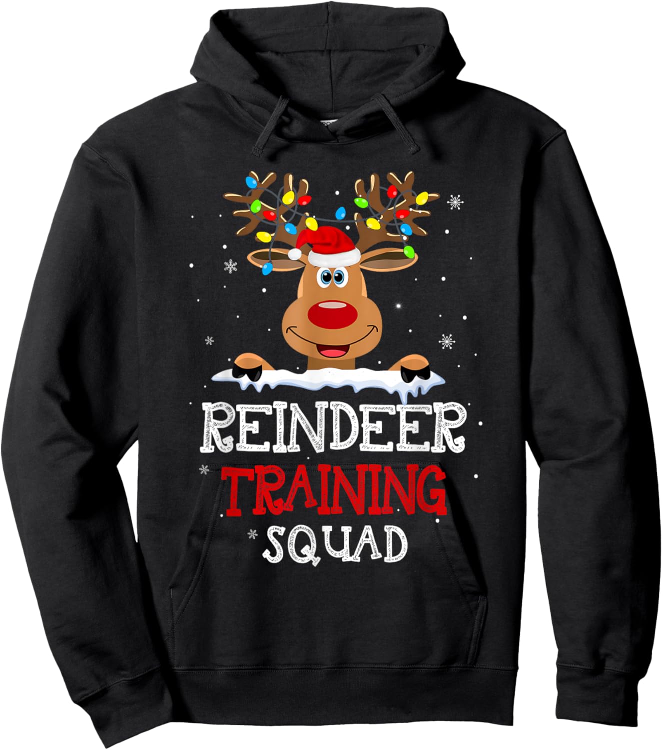 Christmas Running Reindeer Runner Training Squad Team Gifts Hoodie - Hoodie | Black