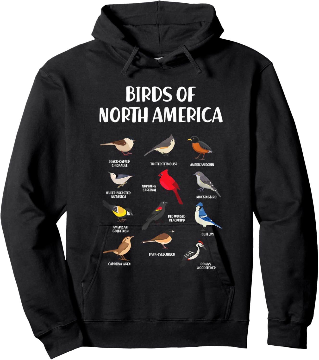 Birds Species North America USA Ornithologist Gift Bird Hoodie - Hoodie | Black