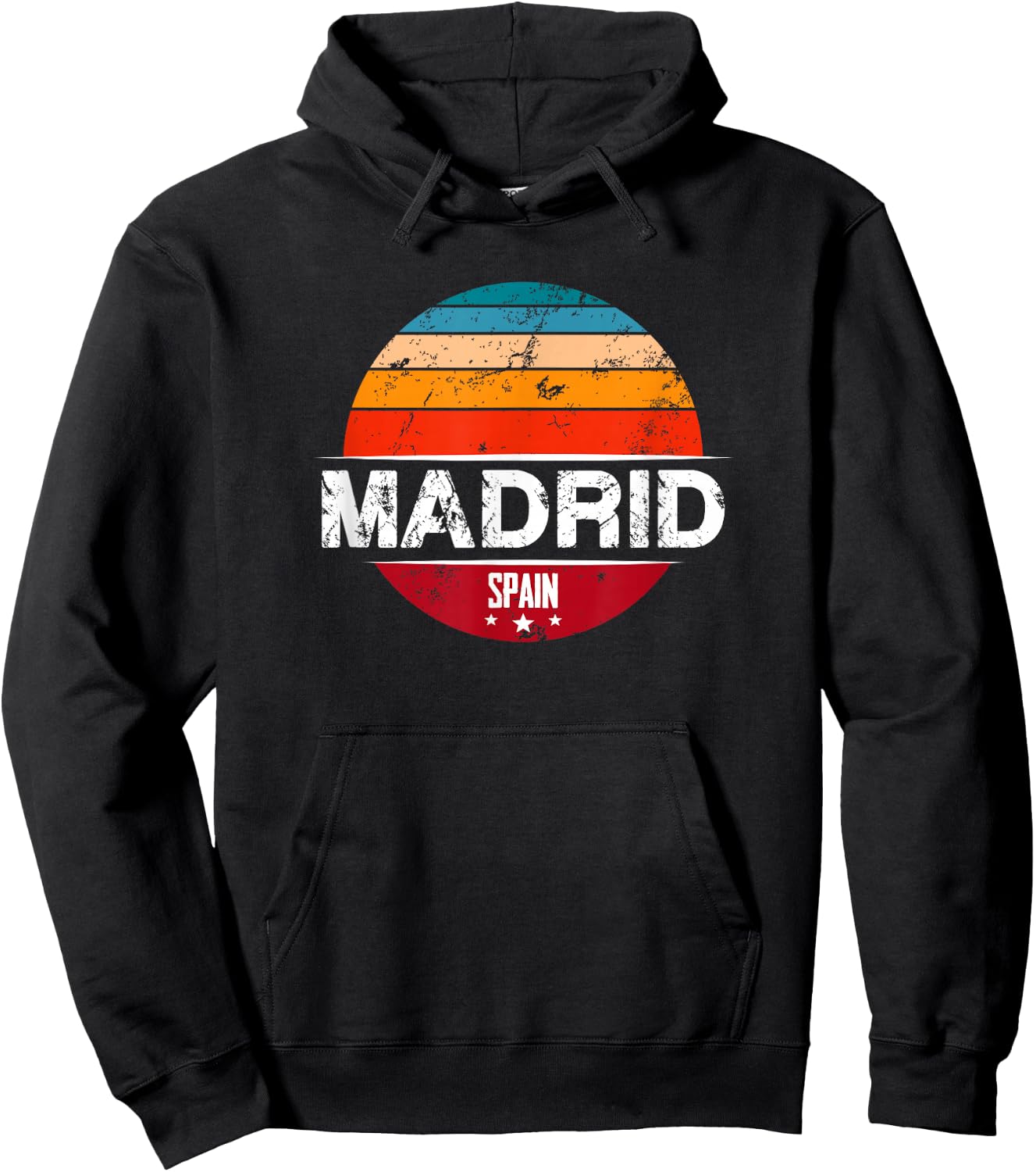 Vintage Madrid - Spain Souvenir Hoodie - Hoodie | Black