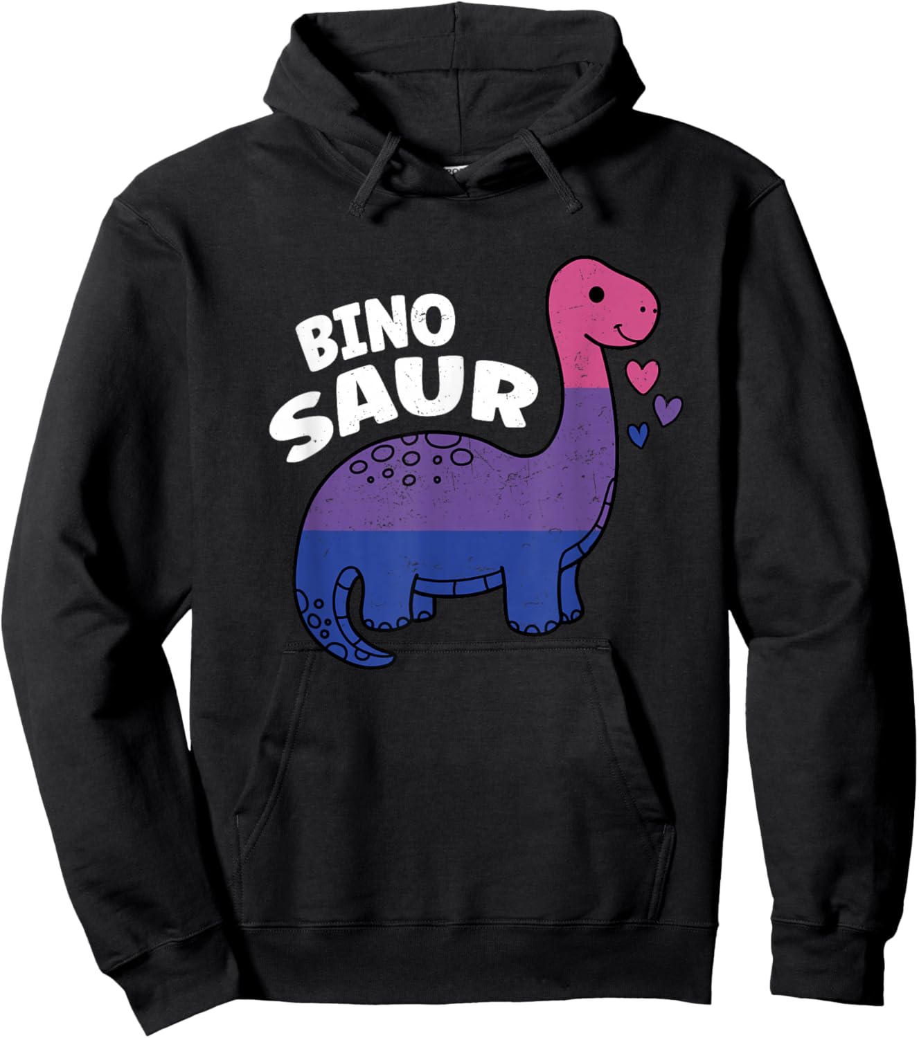 Binosaur Bisexual Pride Dino Bi Hoodie - Hoodie | Black