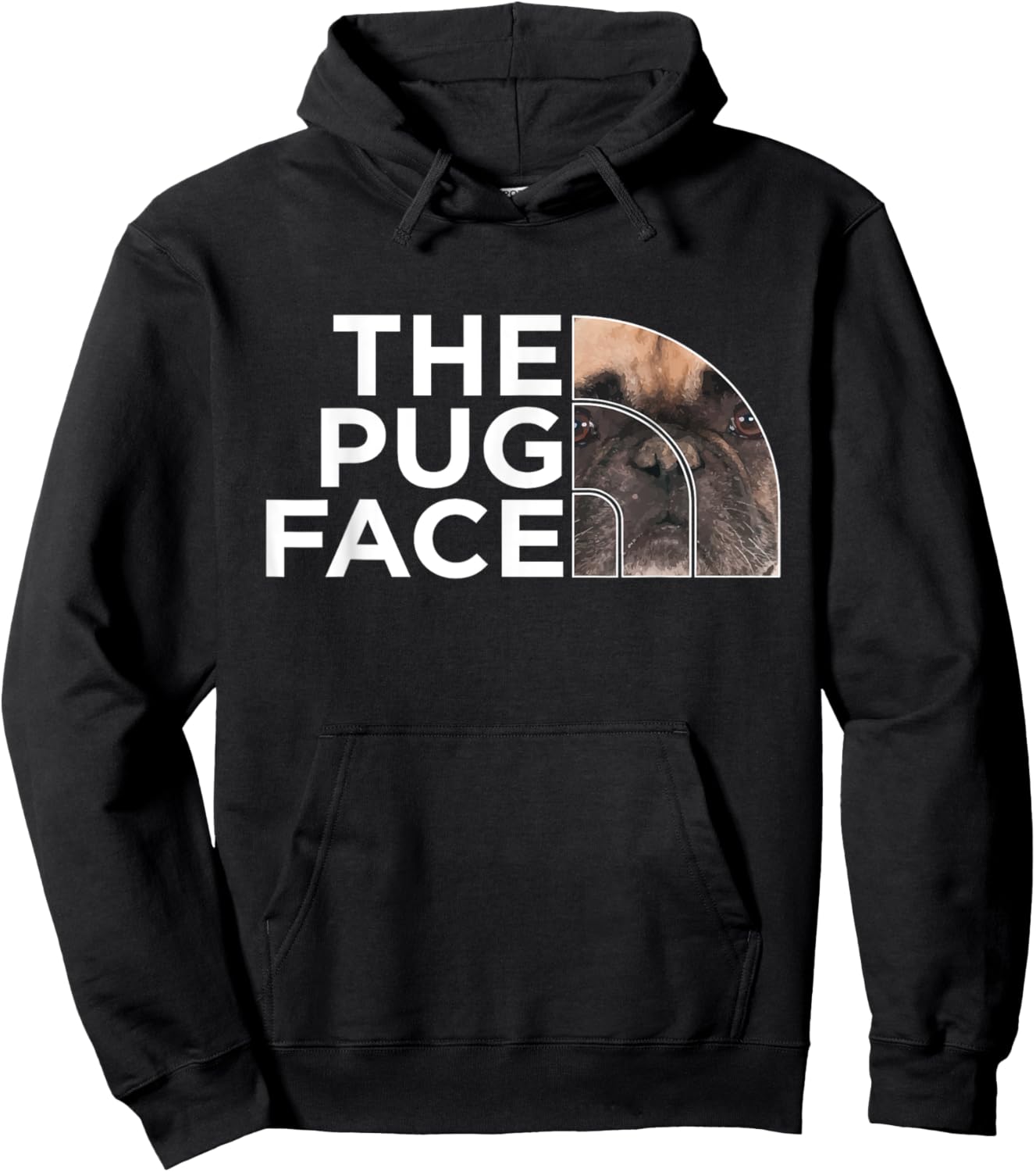 The Pug Face - Pup Puppy Owner Dog Lover Pet Breeder Women Kids Hoodie - Hoodie | Black