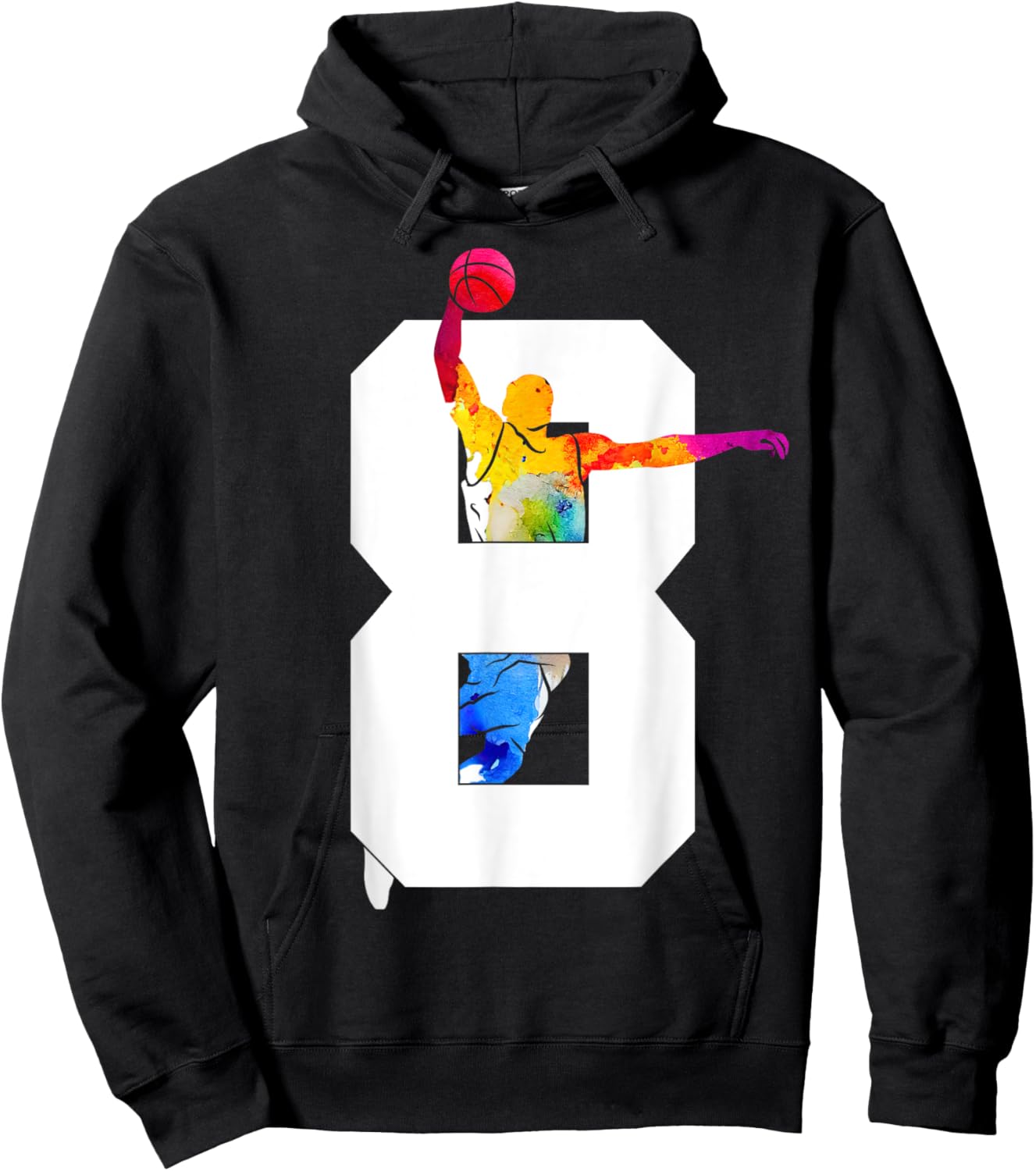 8 Years Basketball 8th Birthday Hoodie - Hoodie | Black