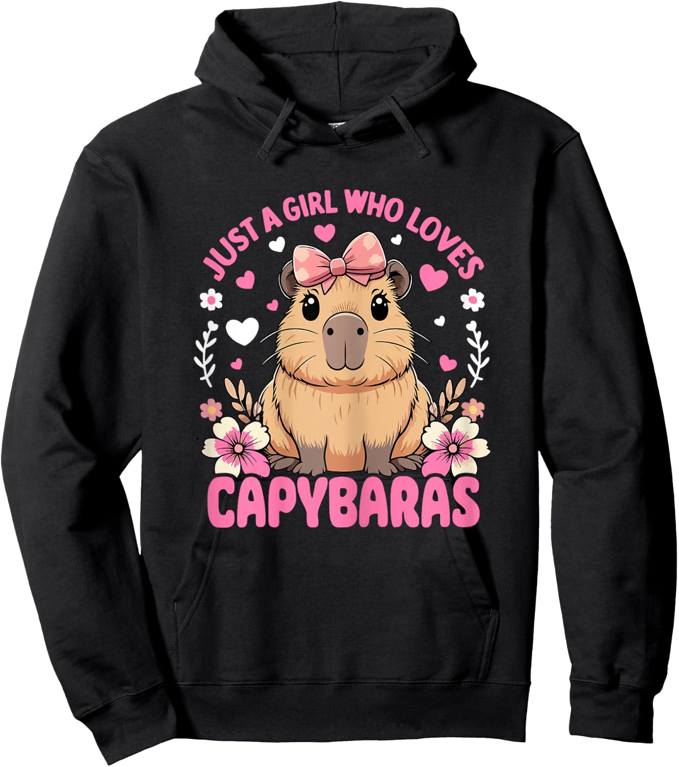 Just a Girl Who Loves Capybaras Graphic Hoodie - Hoodie | Black