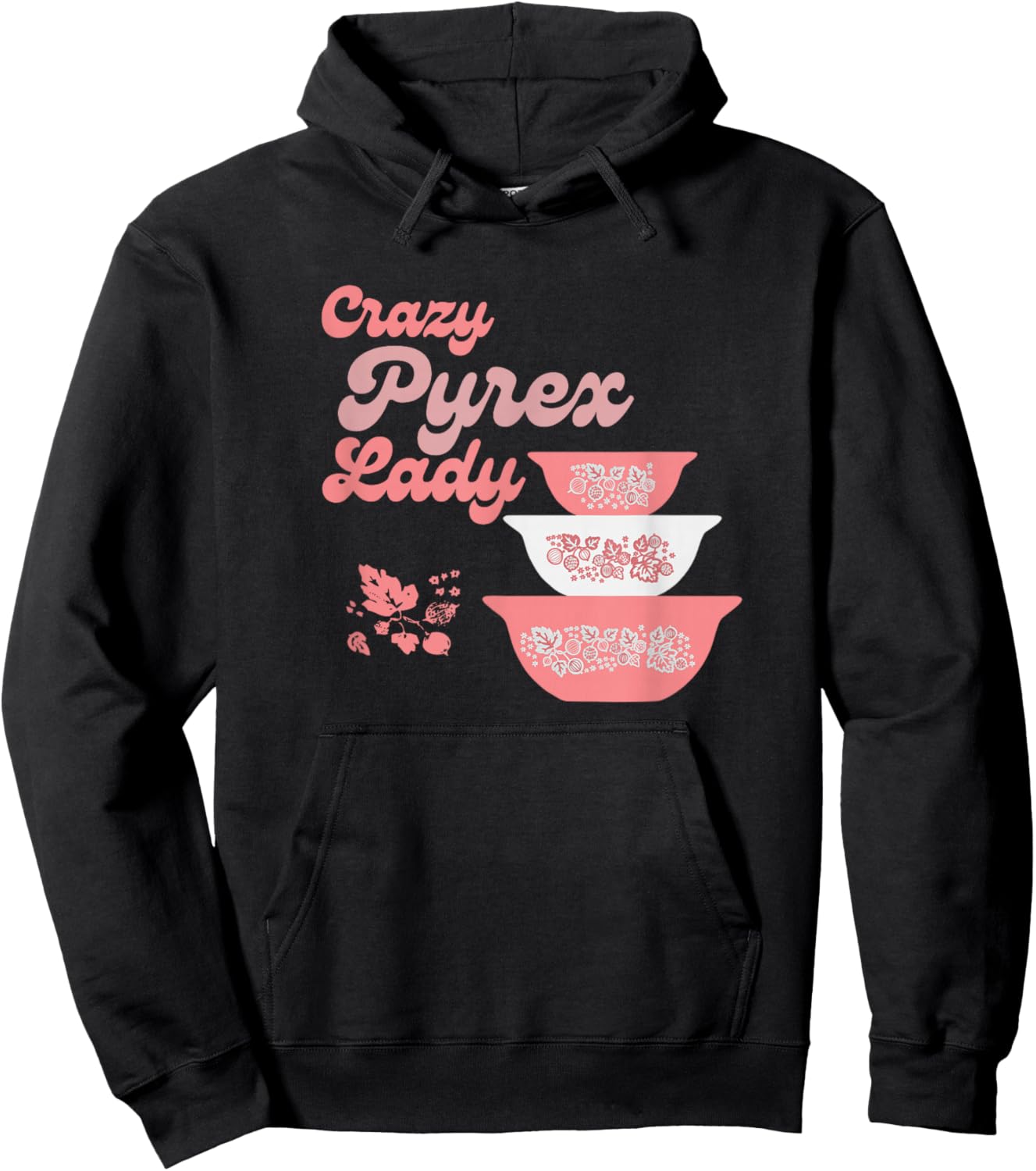 Crazy Pyrex Lady Gooseberry Pyrex Pattern Collector Hoodie - Hoodie | Black