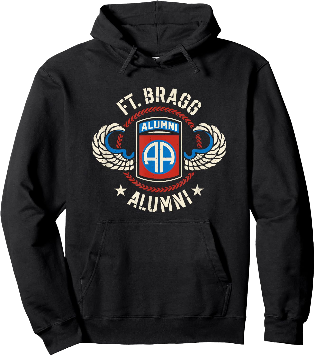 Ft Bragg Alumni 82nd Airborne Division Paratrooper Hoodie - Hoodie | Black