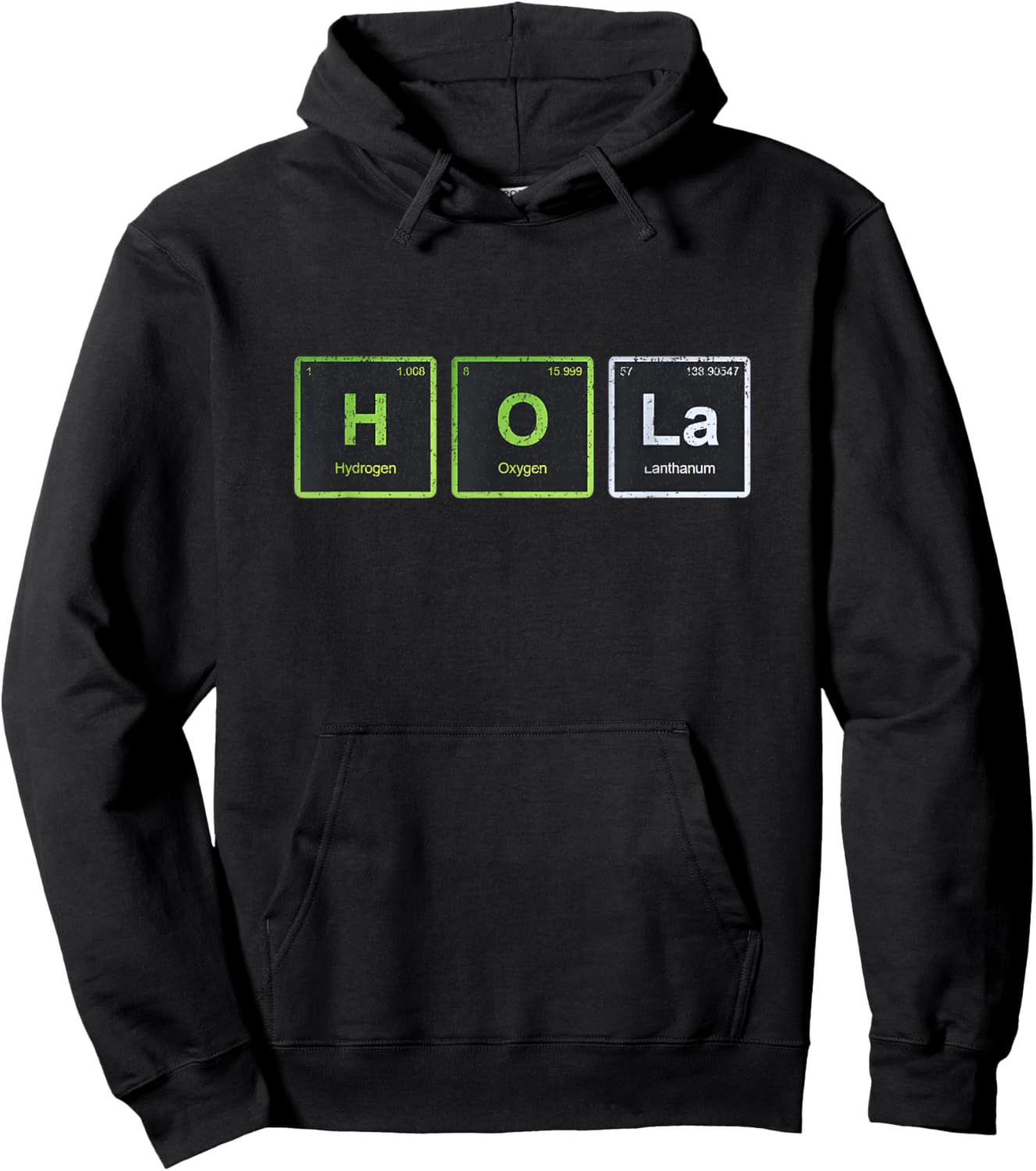 Hola Spanish Hi Hello Chemical Element Funny Hoodie - Hoodie | Black