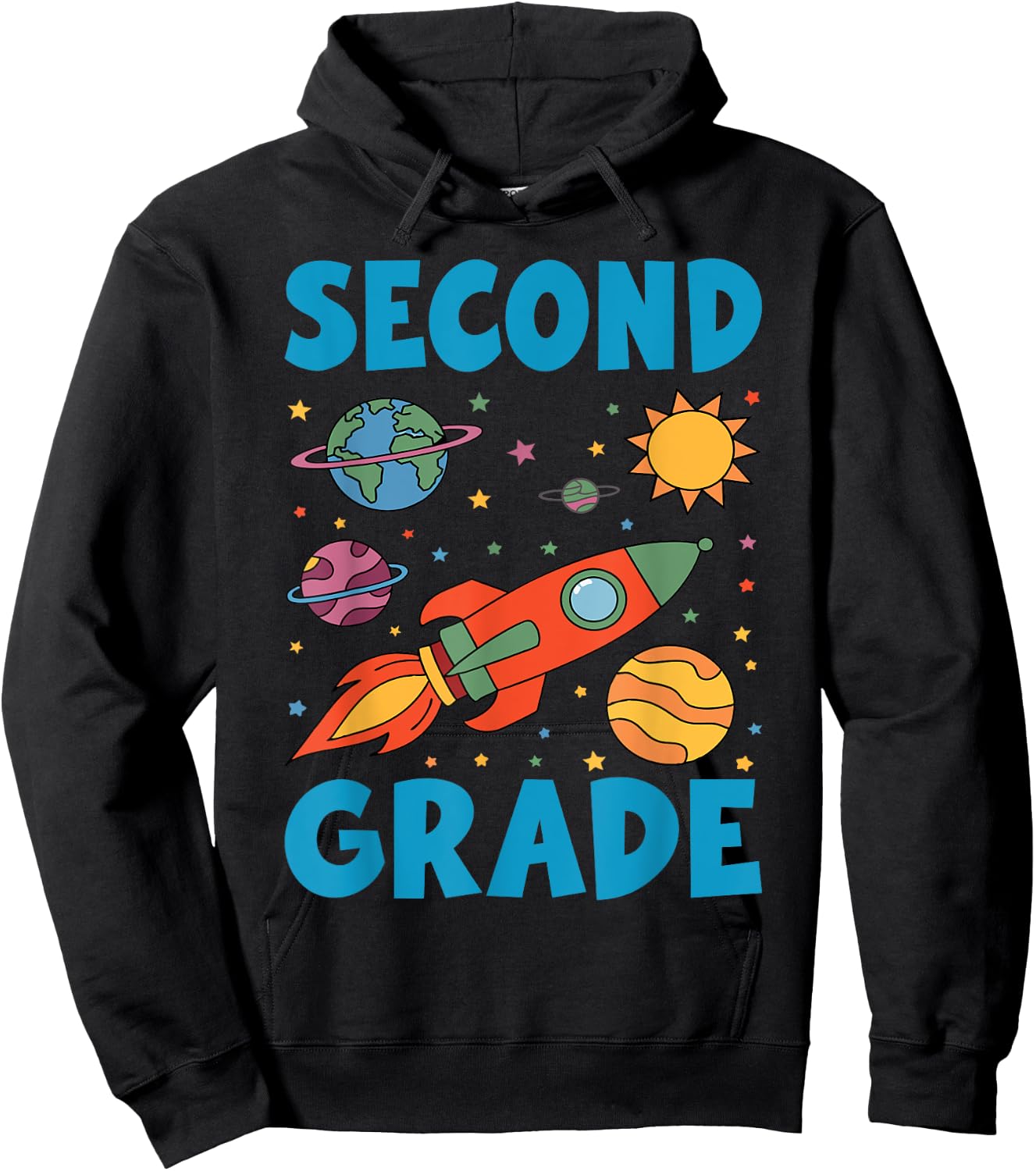 Second Grade Outer Space Solar System Planet 2nd Grade Hoodie - Hoodie | Black