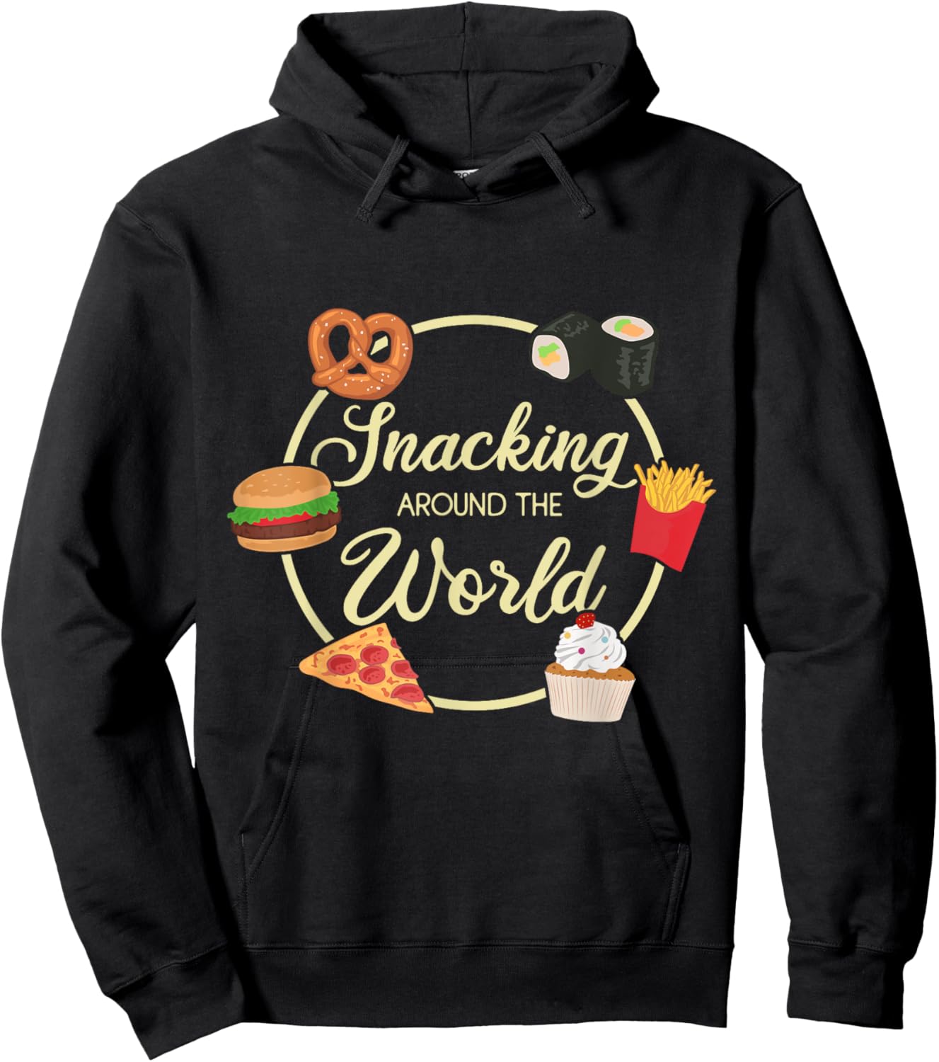 Snacking Around The World Traveling funny World Traveler Hoodie - Hoodie | Black