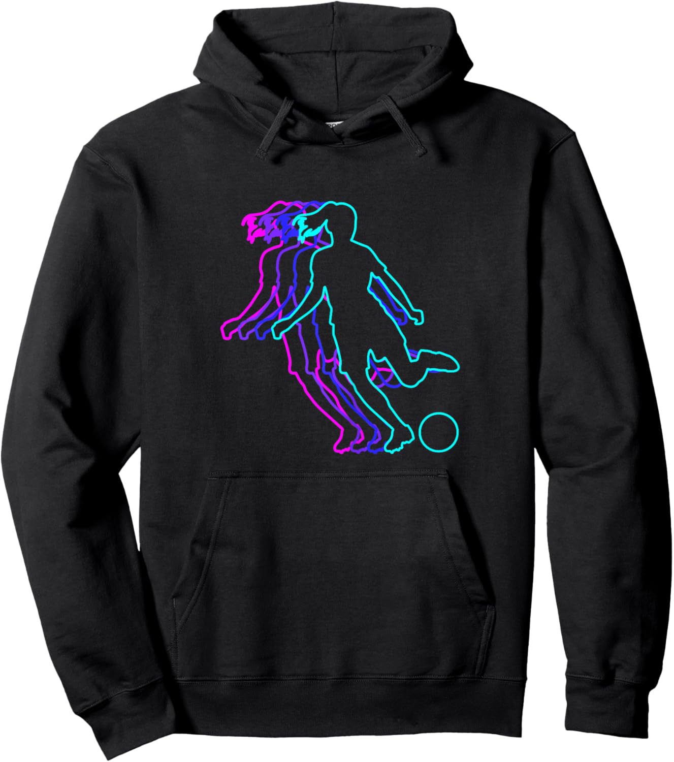 Vintage Retro Classic Girls Soccer Player Hoodie - Hoodie | Black