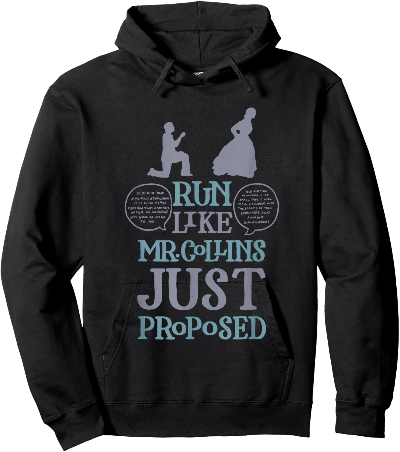 Run Like Mr. Collins Just Proposed Funny Books and Running Hoodie - Hoodie | Black